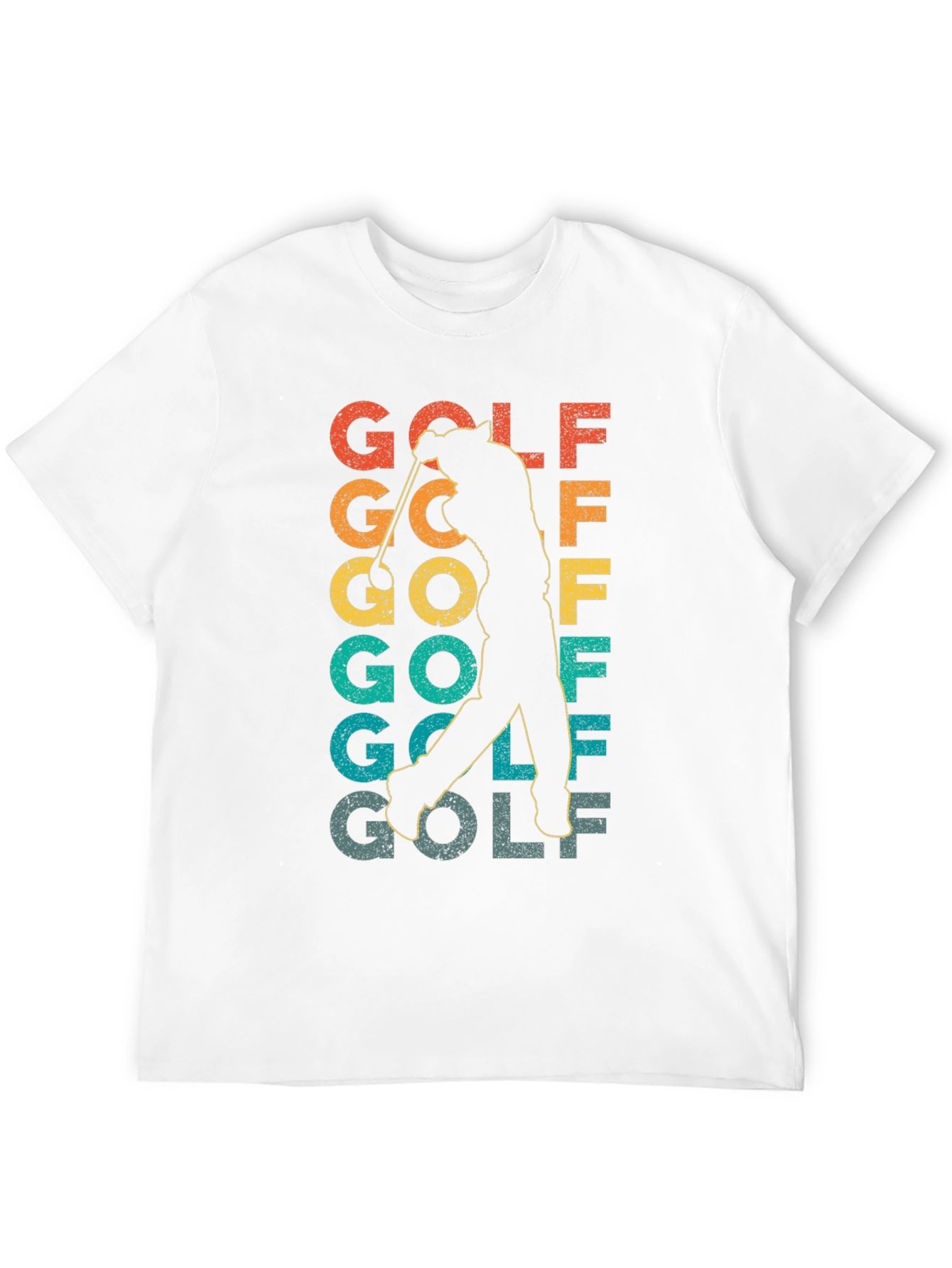 Black Retro Golf T-Shirt - Golfer Silhouette Tee view 12