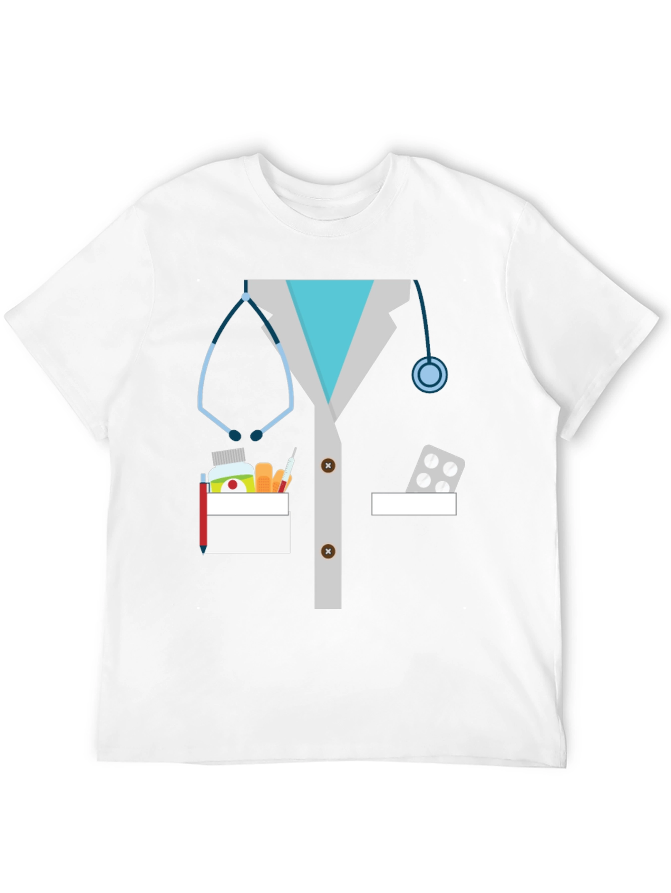 Black Doctor Lab Coat Graphic Novelty T-Shirt view 12
