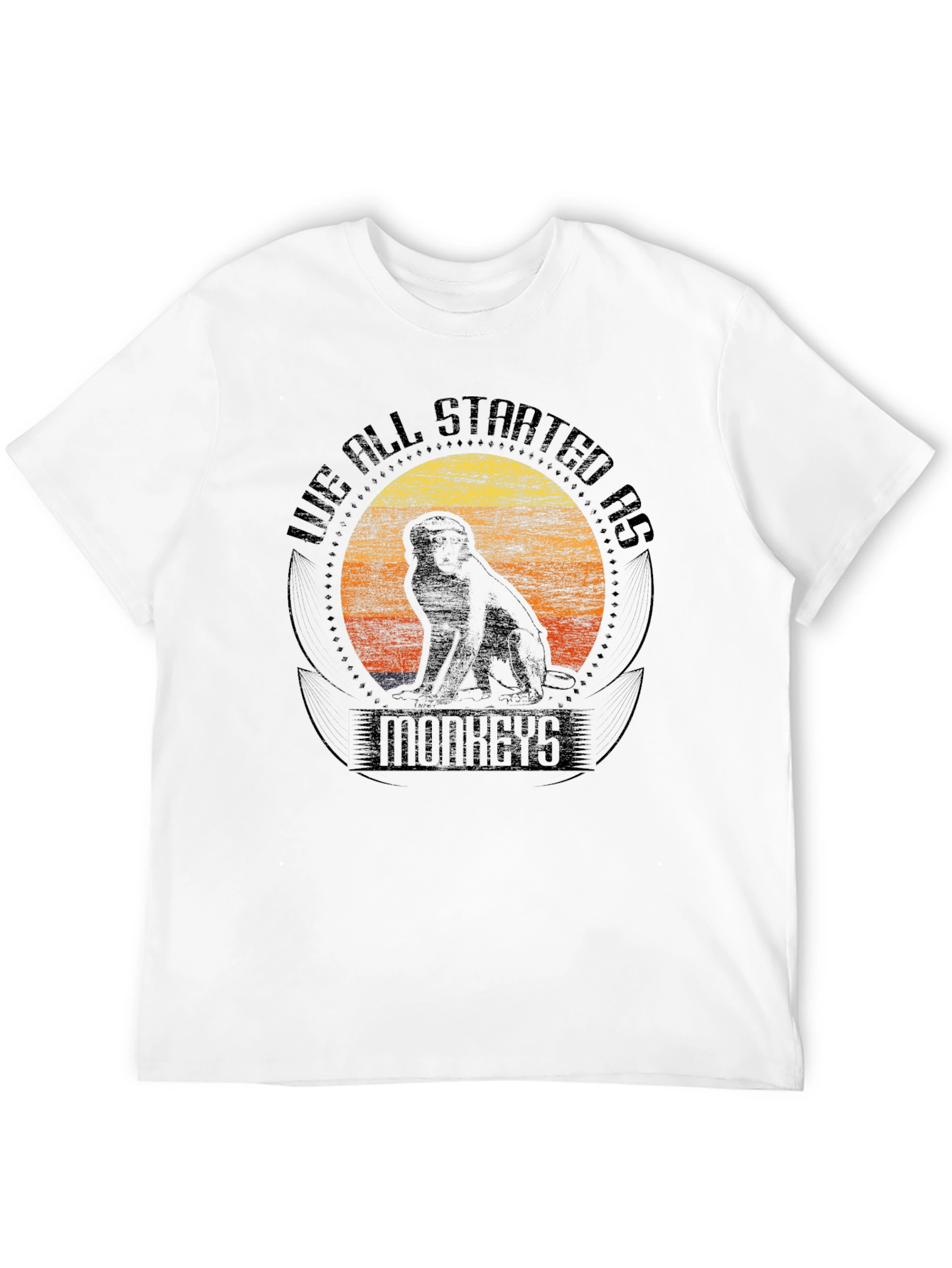 Black Evolutionary Monkeys T-Shirt - Unisex Black Tee view 12