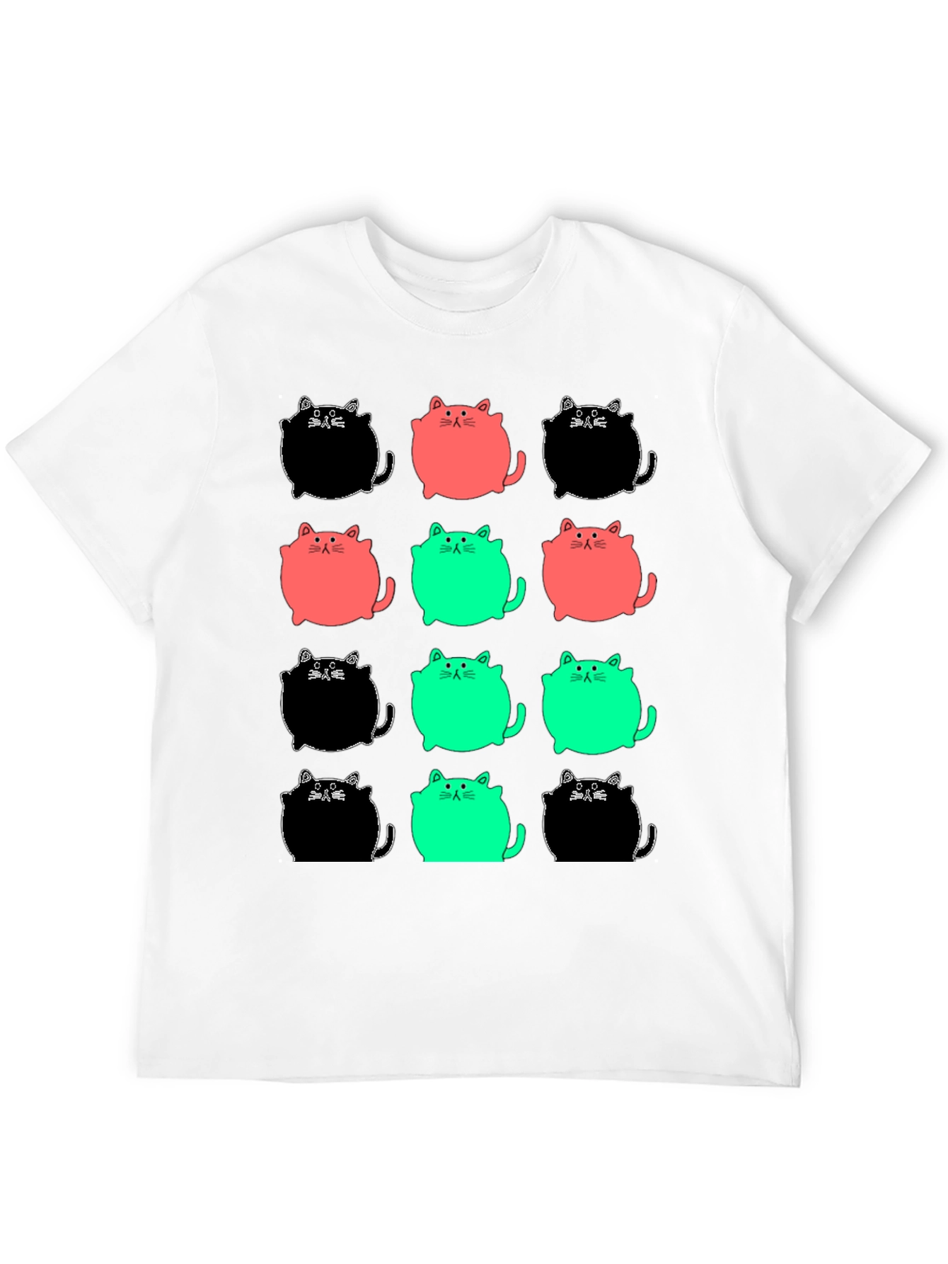 Black Funky Cat Pattern Tee view 12
