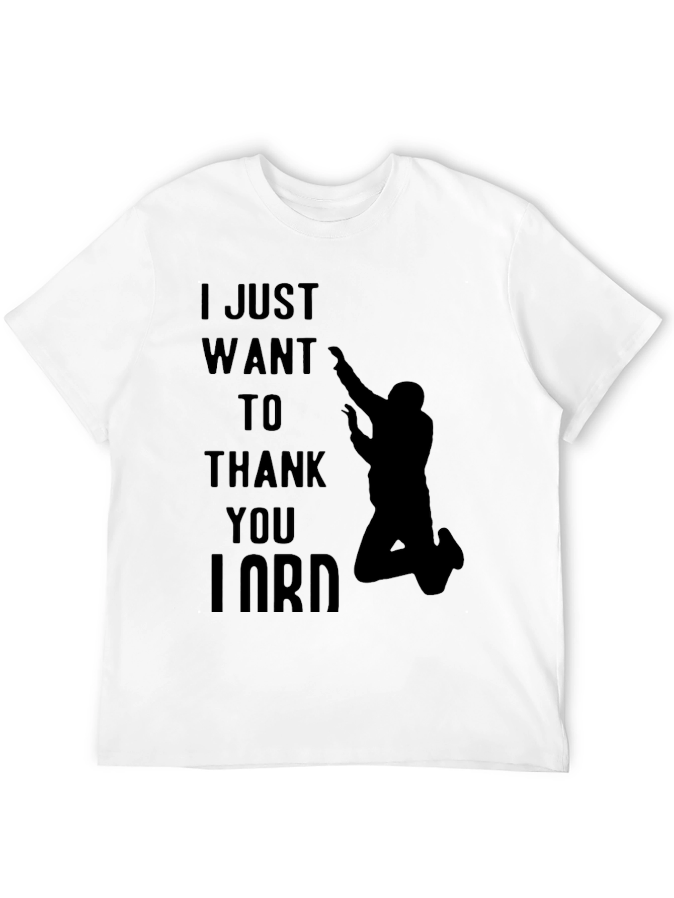 Black Thank You Lord Black Graphic T-Shirt view 12