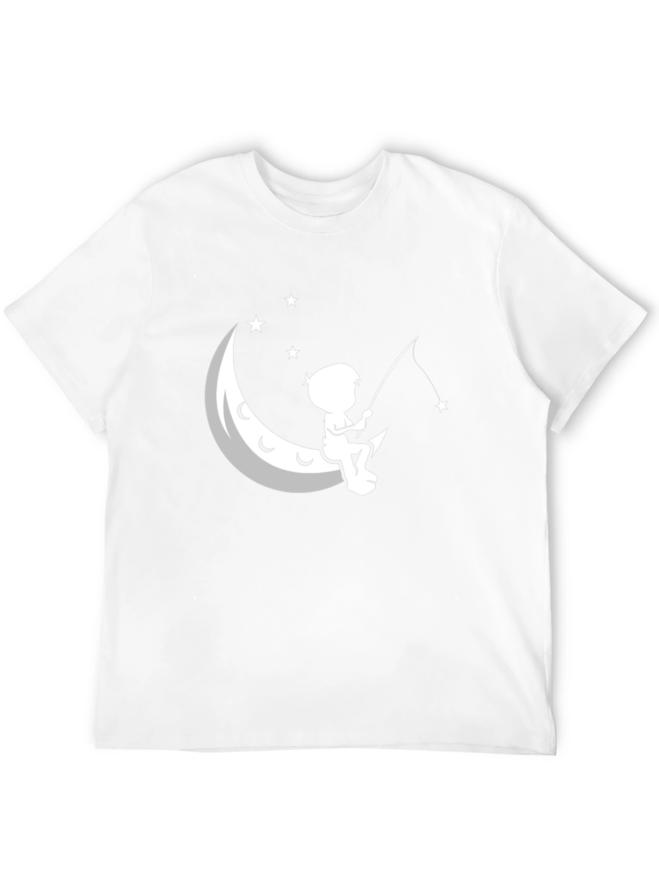 Black Boy Fishing on Moon Graphic T-Shirt view 12