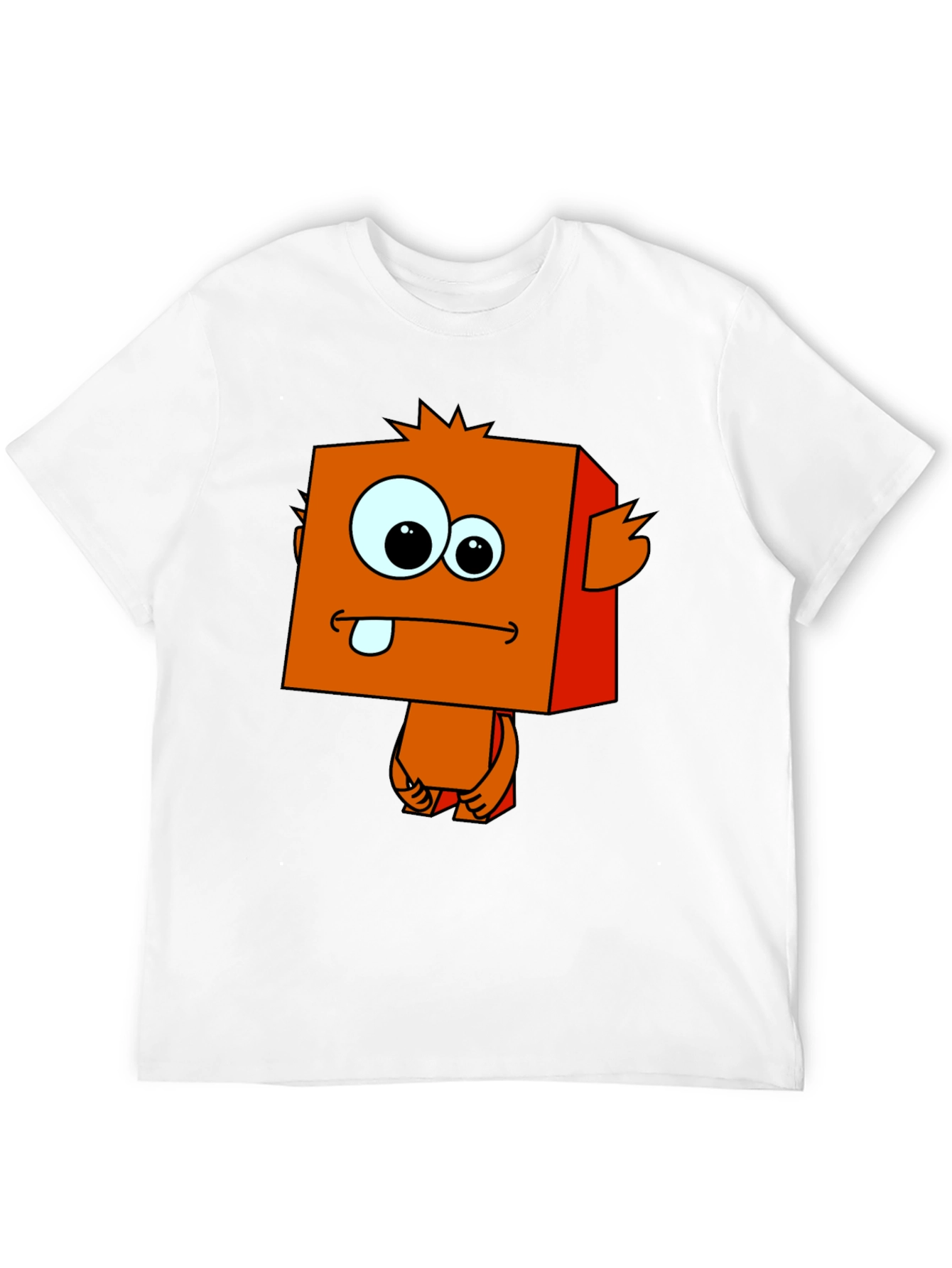 Funny Cartoon Monster Graphic Black T-Shirt - 12