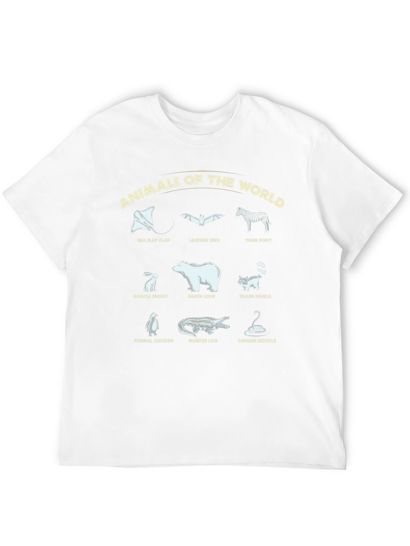 Black Animals of the World Graphic T-Shirt - Funny Zoology view 12