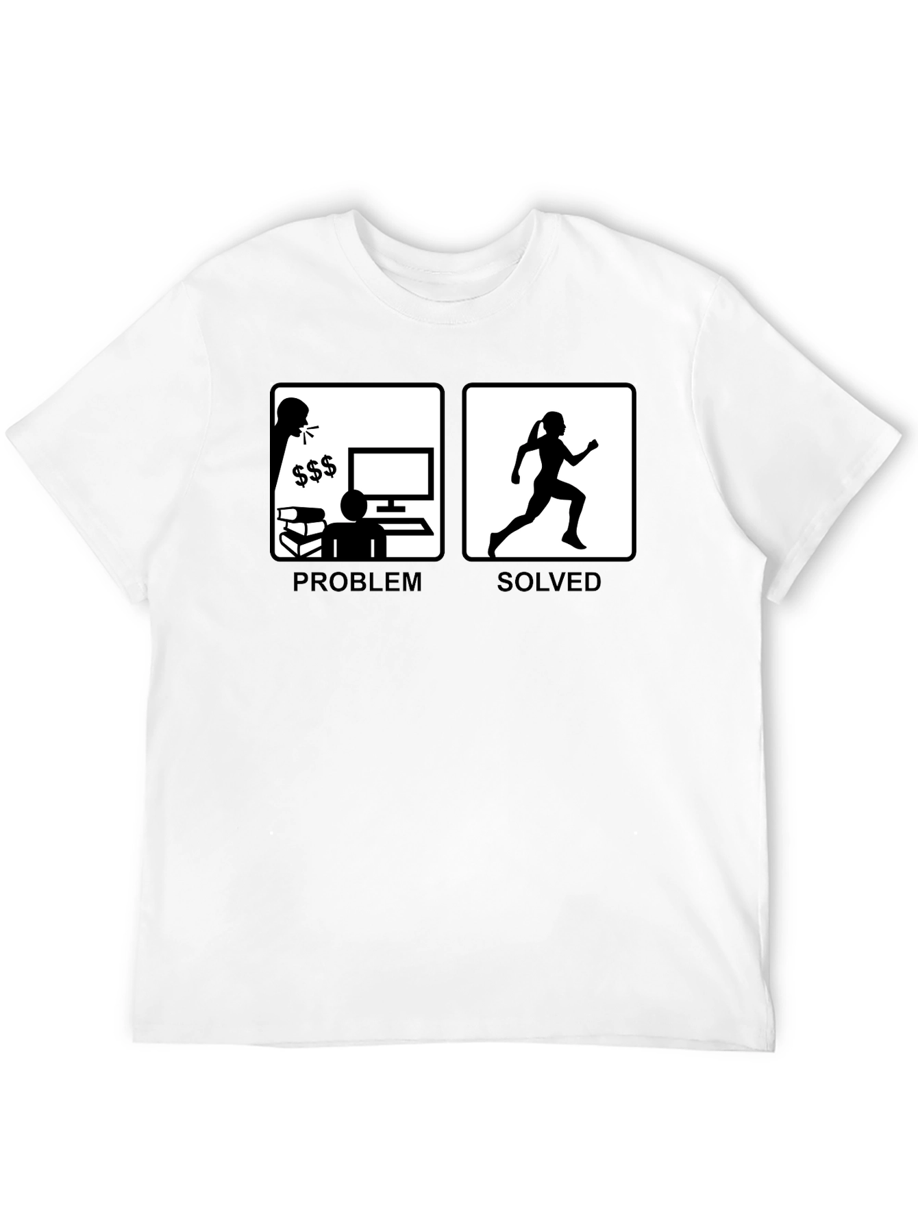Black Problem Solved Running T-Shirt view 12