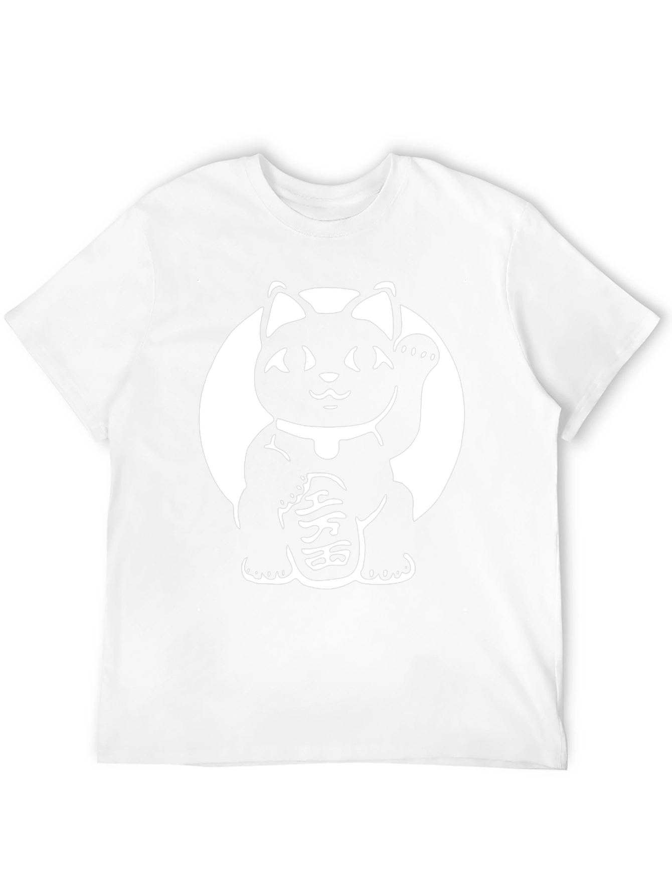 Black Lucky Cat Graphic Tee - Black Cotton Blend view 12