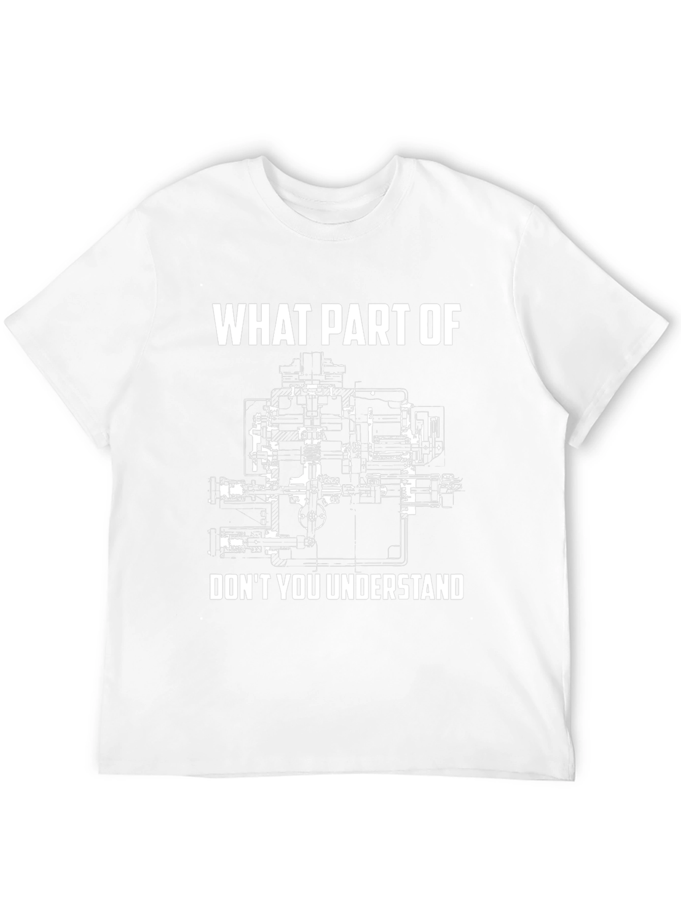 Black What Part of Engineer T-Shirt - Funny Mechanical Blueprint Tee view 12