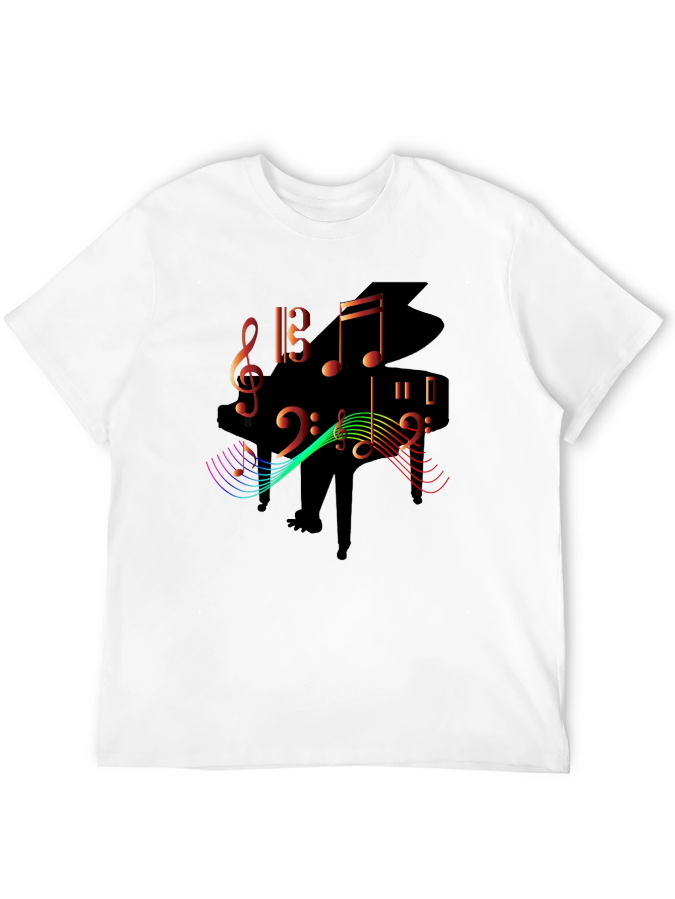 Black Musical Piano Graphic T-Shirt view 12