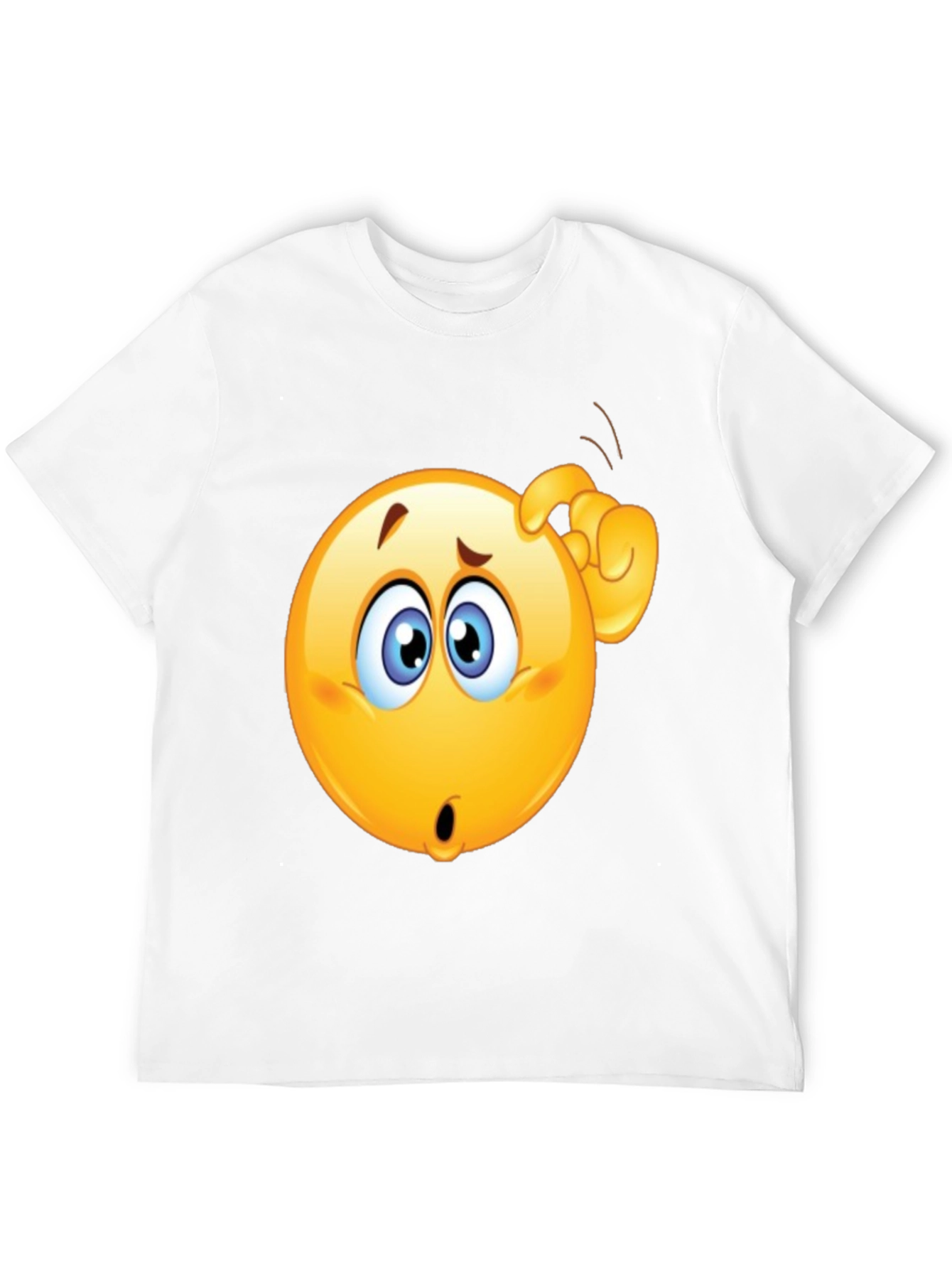 Black Confused Emoji T-Shirt - Black Cotton Tee view 12