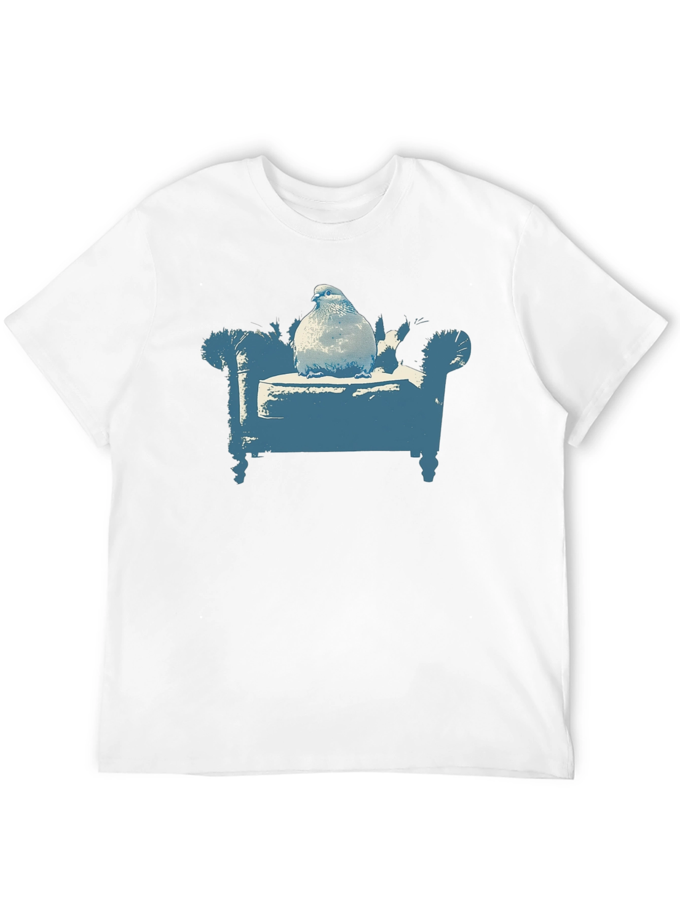 Black Pigeon on Couch Graphic T-Shirt - Quirky Menswear view 12