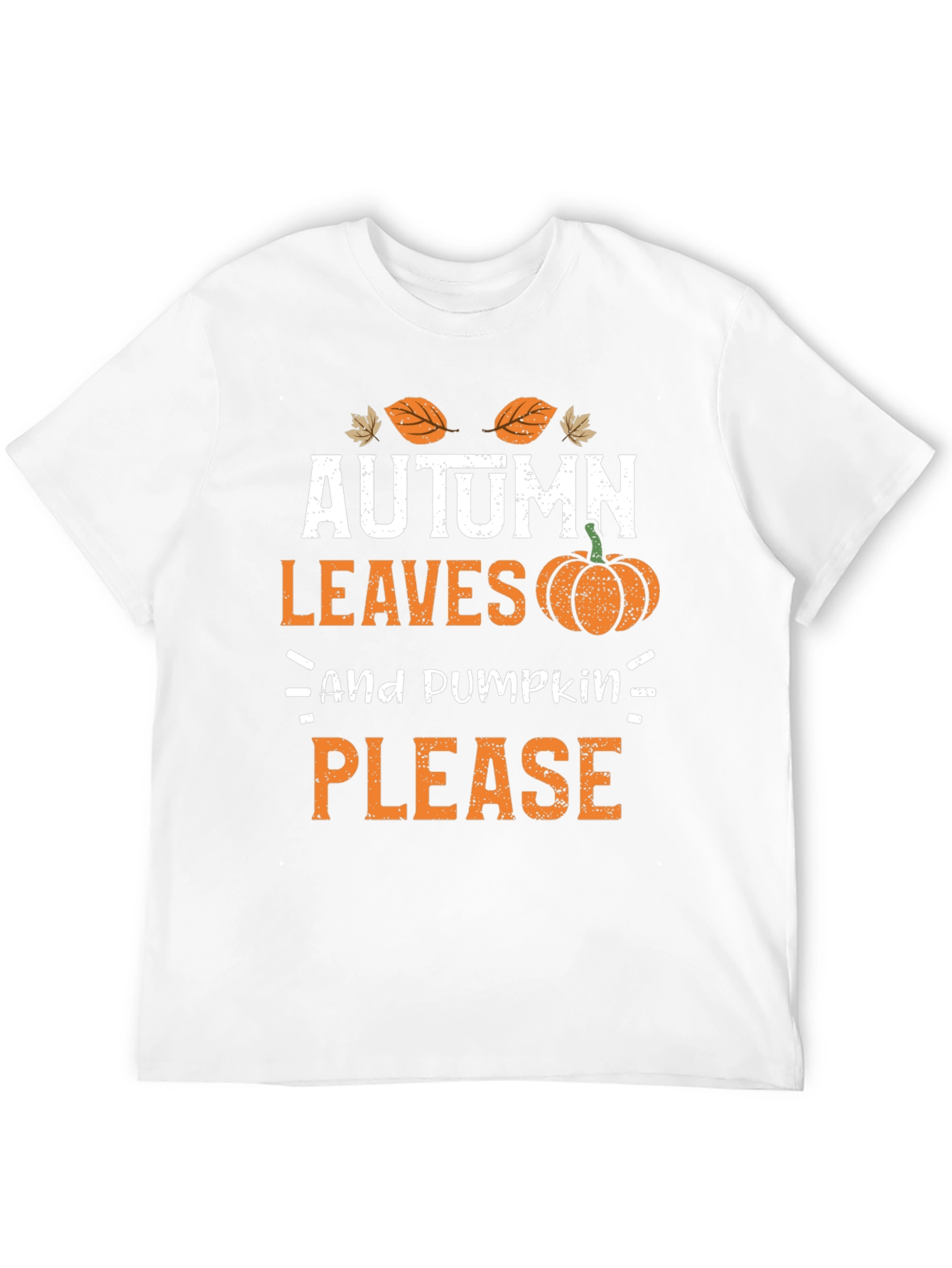 Black Autumn Leaves and Pumpkin Please T-Shirt view 12
