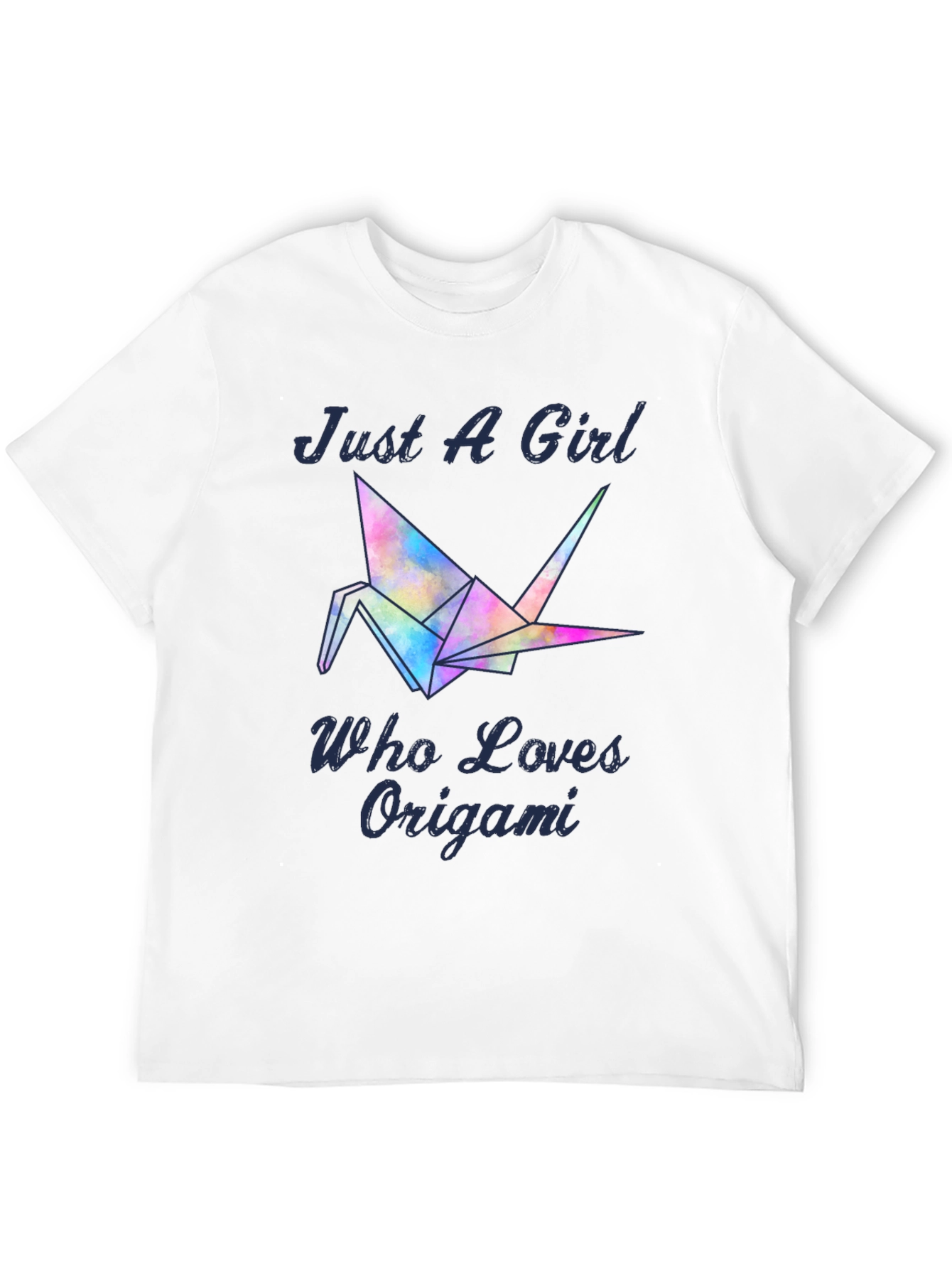 Black Just A Girl Who Loves Origami T-Shirt - Crane Design view 12