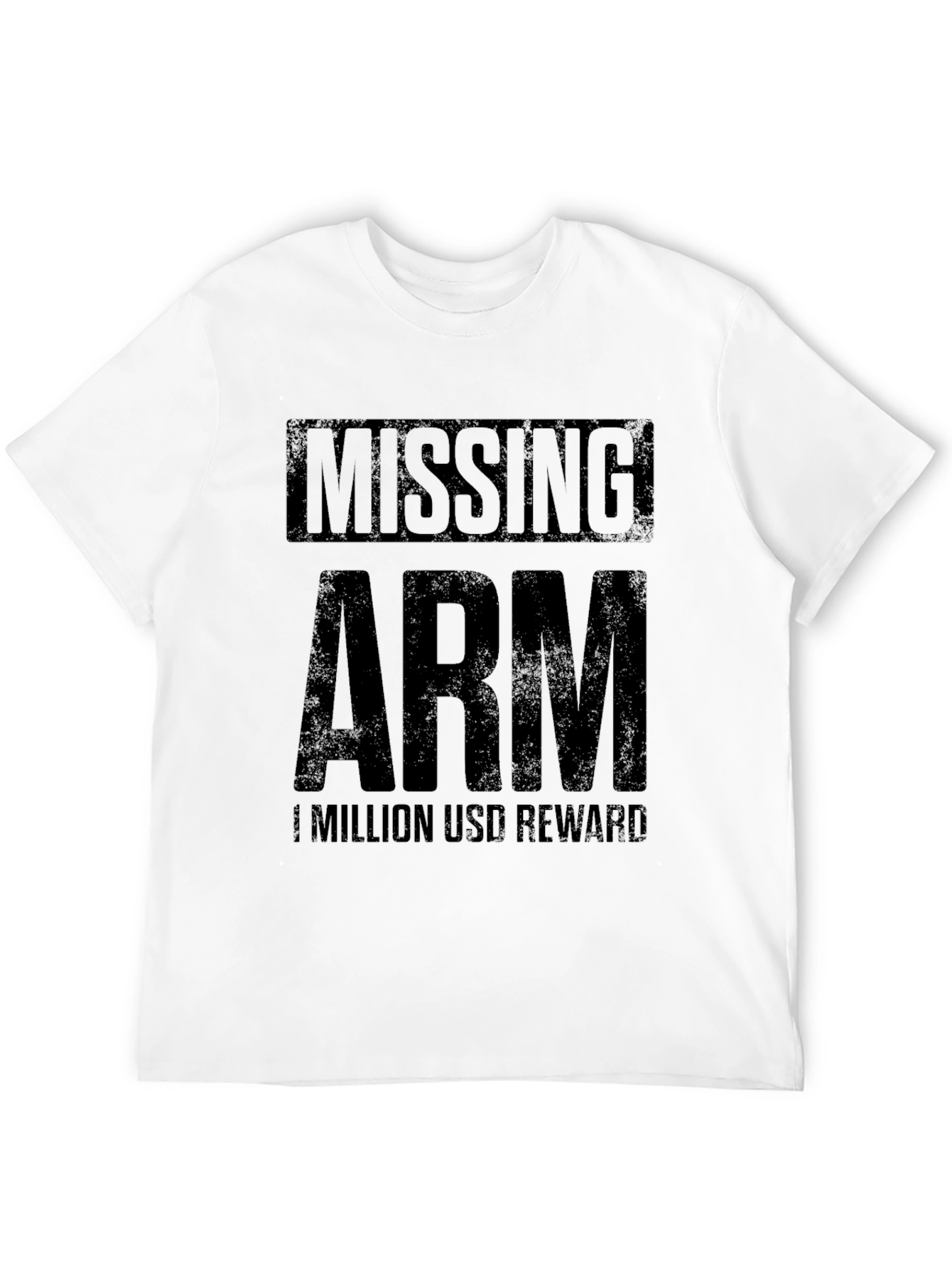 Black Missing Arm Funny Humor T-Shirt view 12