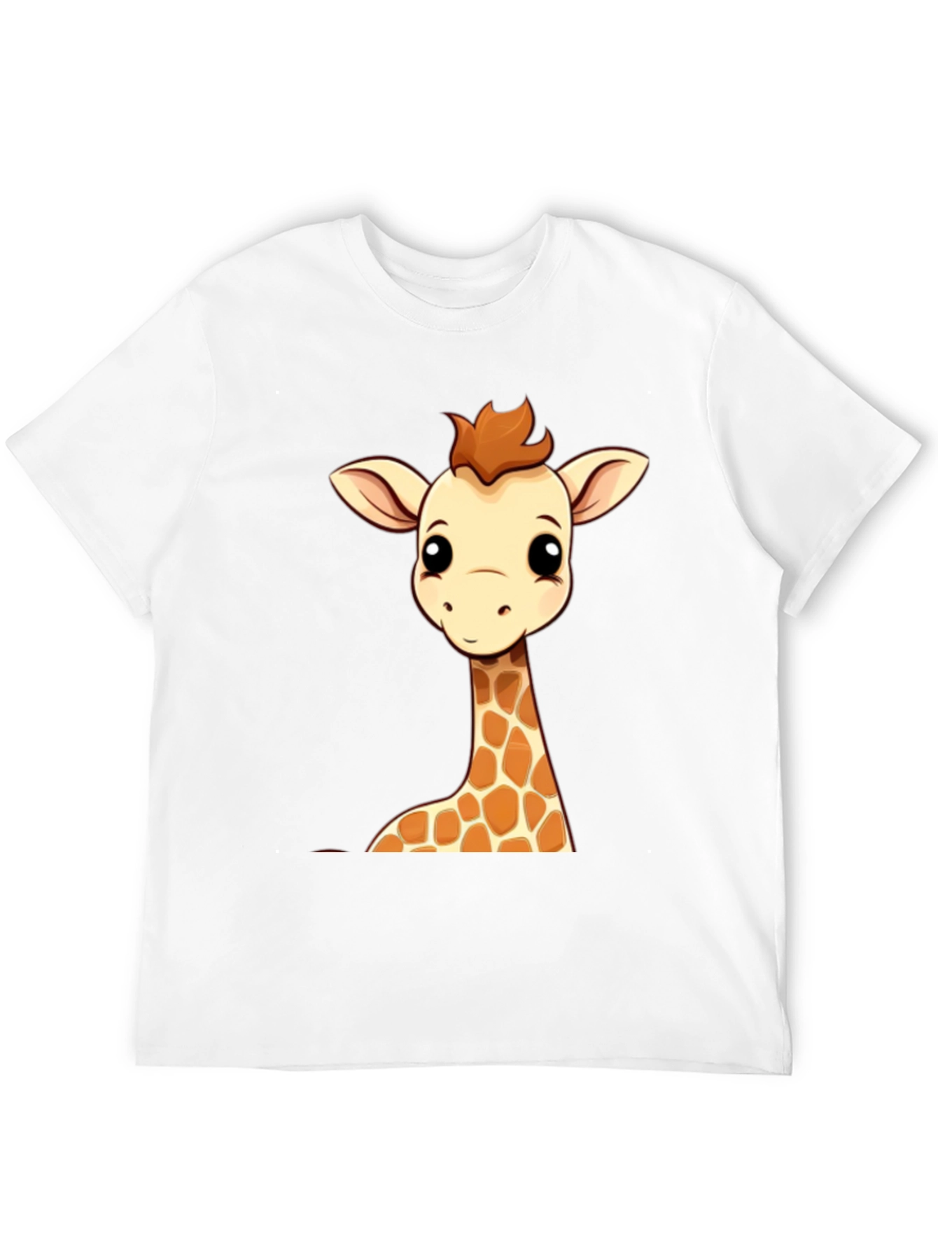 Black Giraffe Cartoon Graphic Print Black Tee view 12