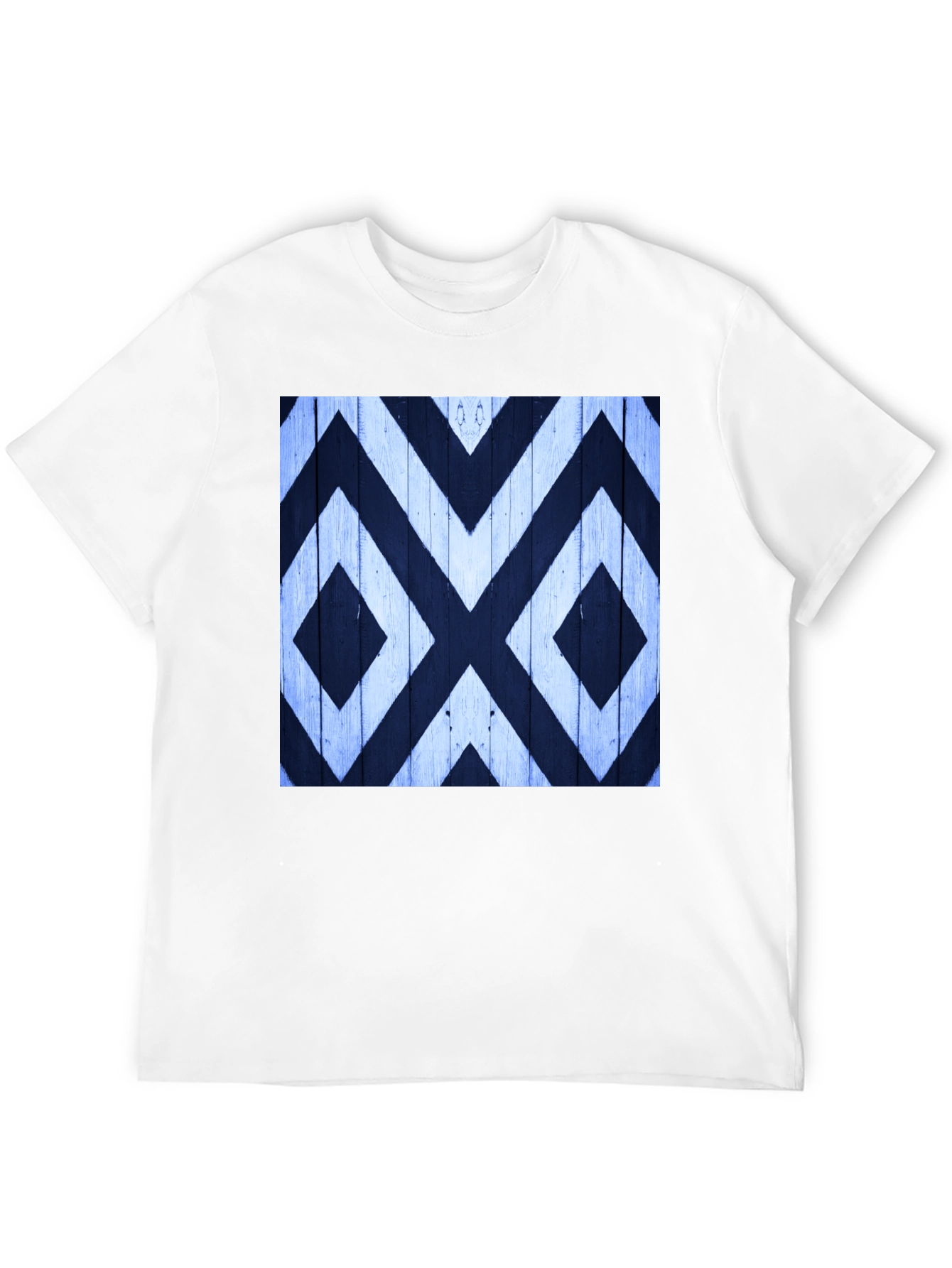 Black Geometric Pattern Tee - Black Cotton Casual Wear view 12