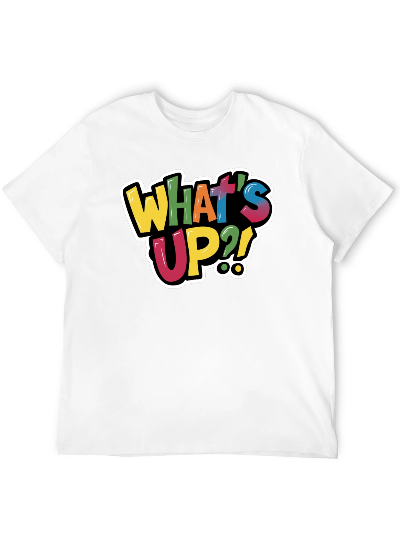 Black What's Up?! Graphic Tee - Trendy Casual Black T-Shirt view 12