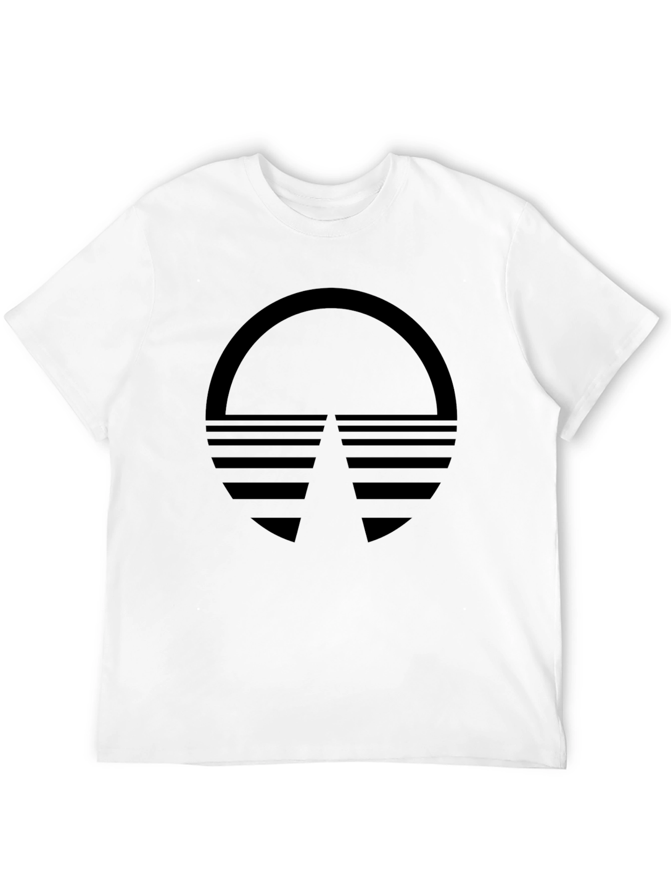 Black Retro Sunset Graphic Tee - Black Cotton Blend view 12