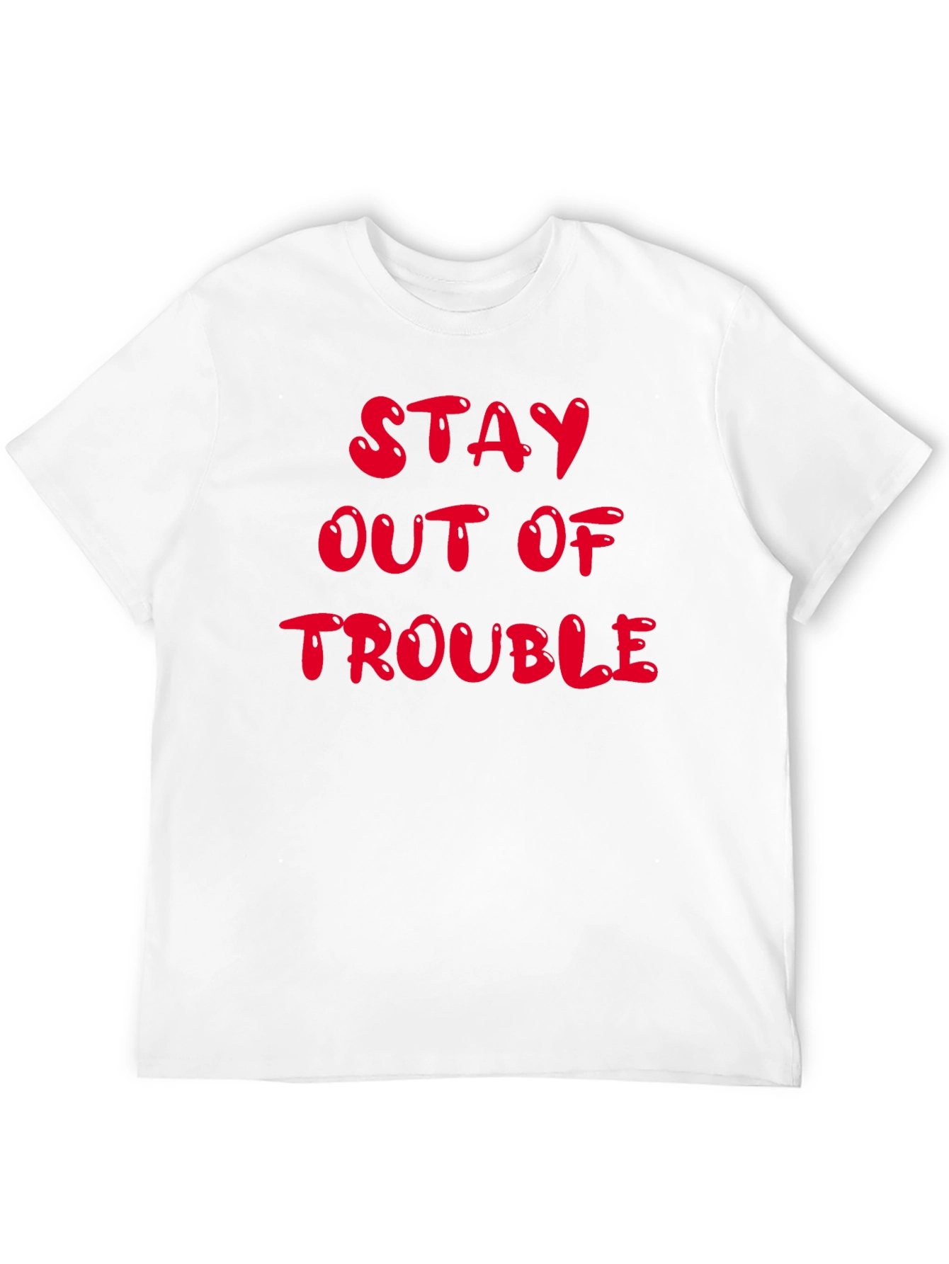 Black Stay Out of Trouble Black Graphic T-Shirt view 12
