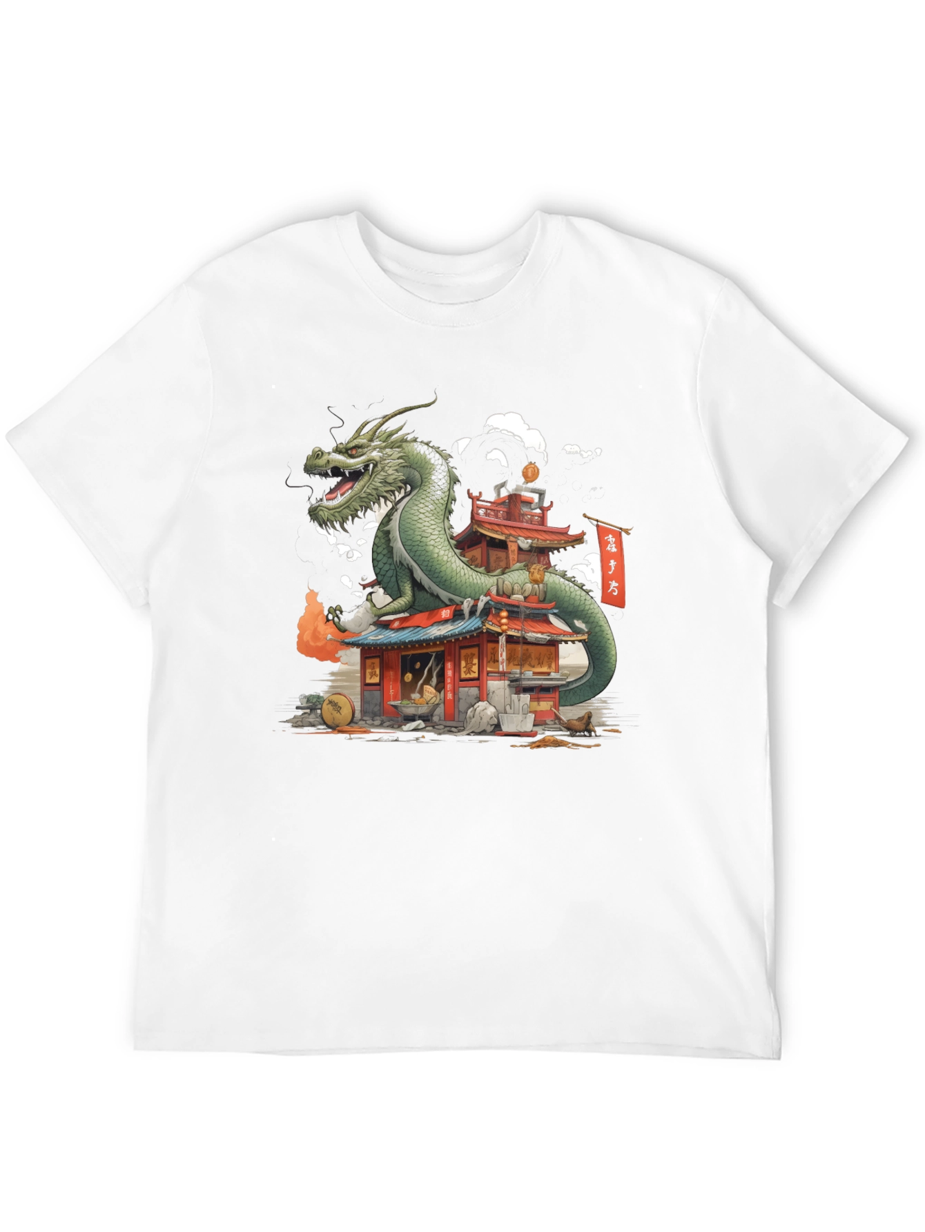 Black Dragon Pagoda Graphic Tee - Asian Inspired view 12