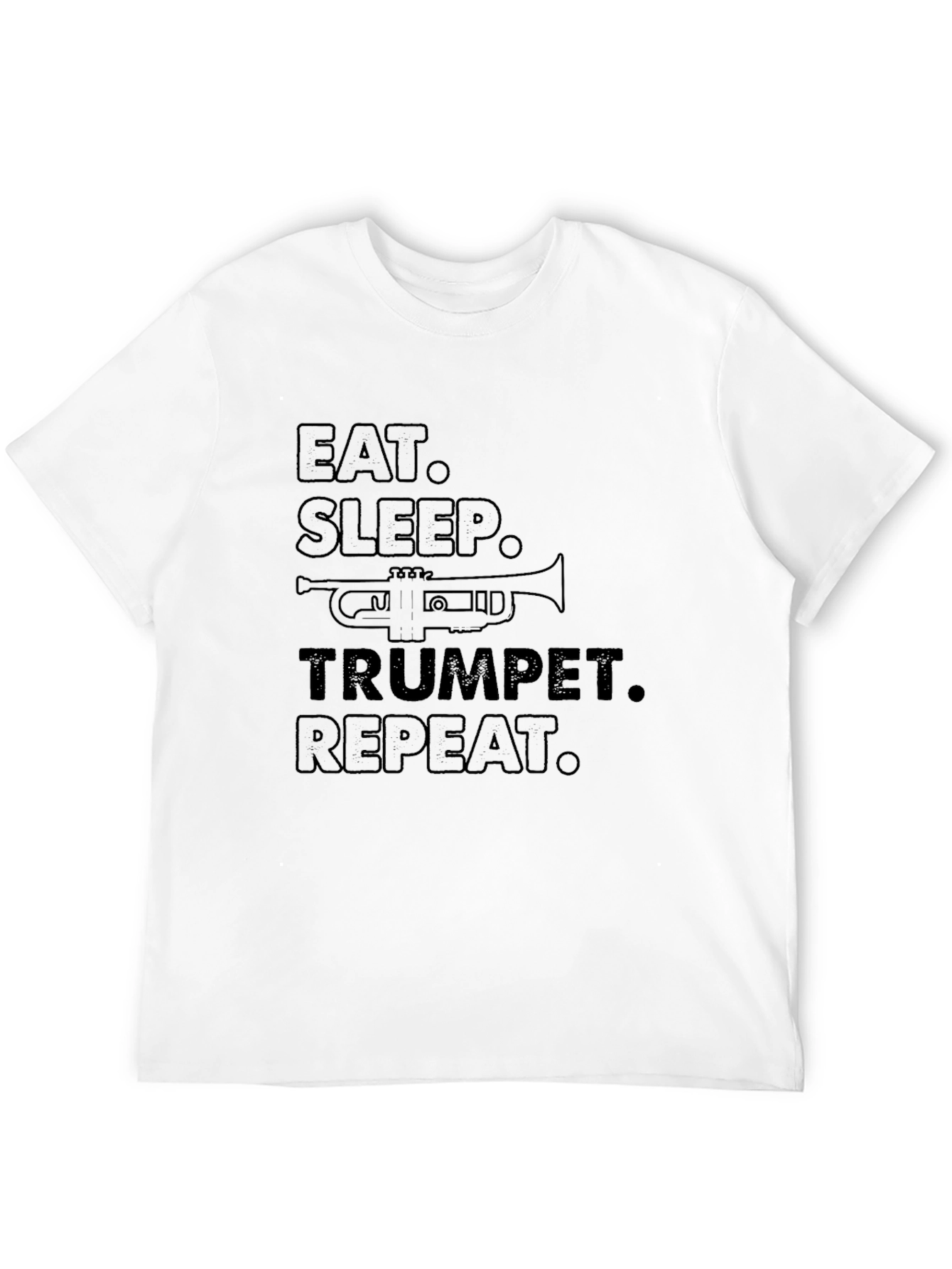 Black Eat Sleep Trumpet Repeat Graphic Tee view 12