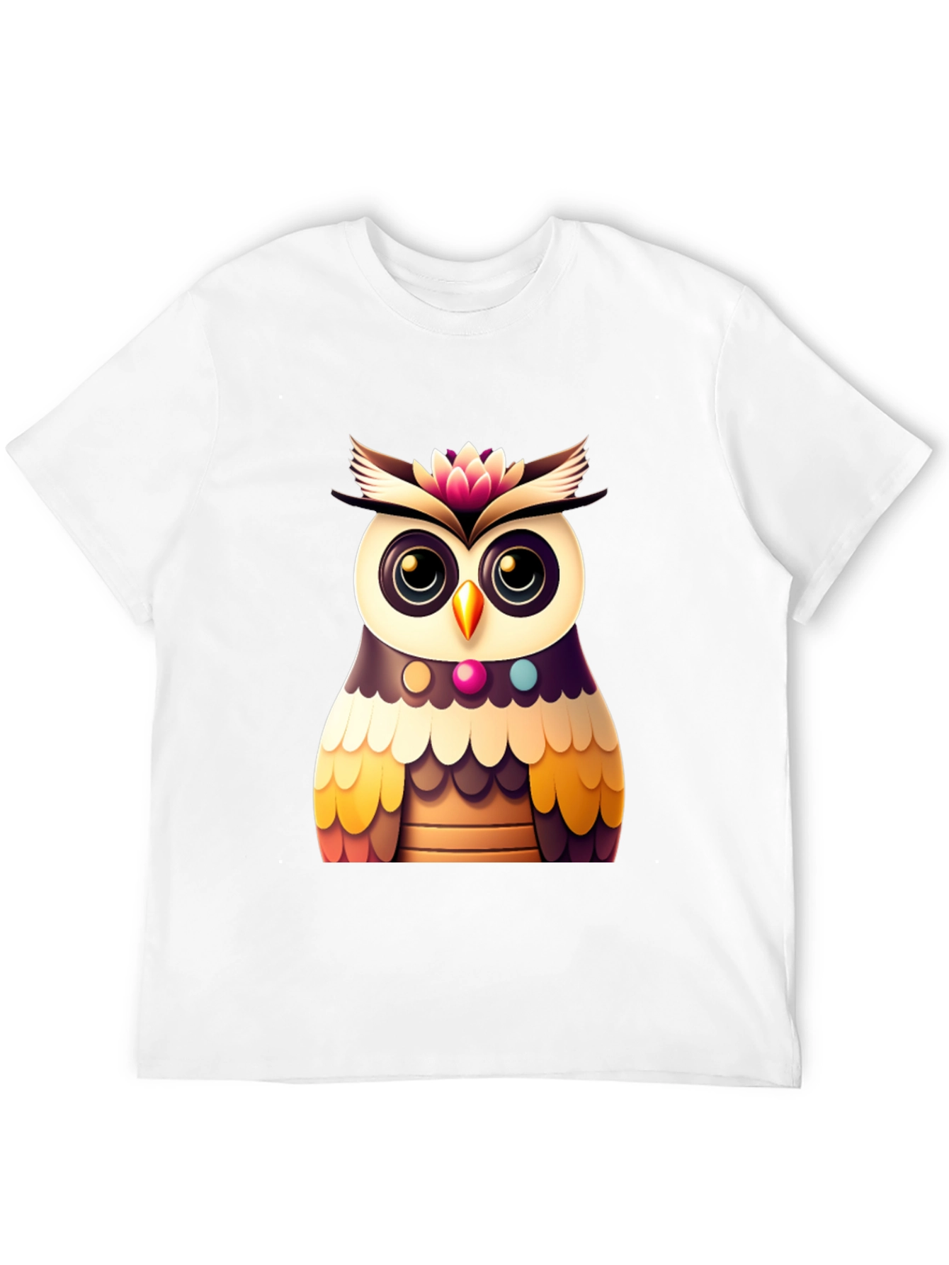 Black Cute Owl Graphic Tee - Black Casual T-Shirt view 12
