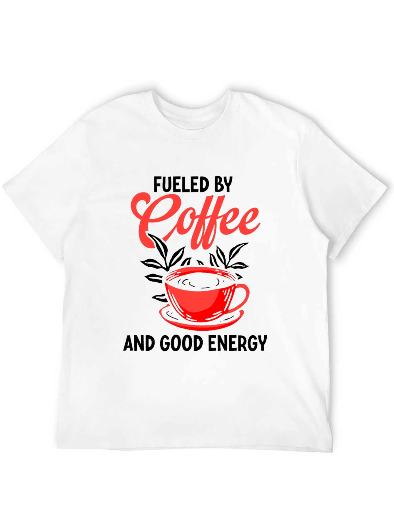 Black Fueled by Coffee Graphic Tee - Black Cotton Blend view 12