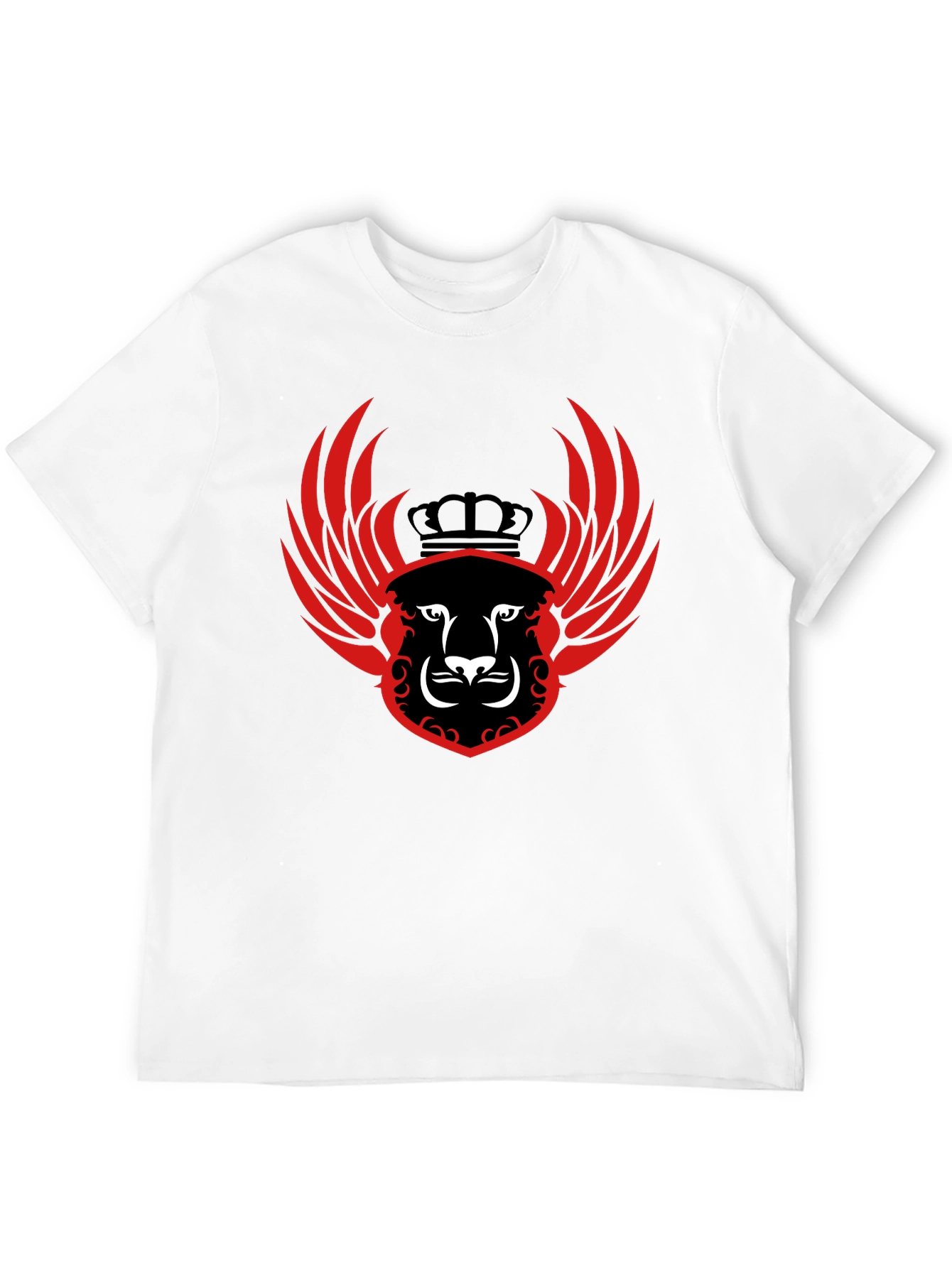 Black Winged Lion Crest Black T-Shirt view 12