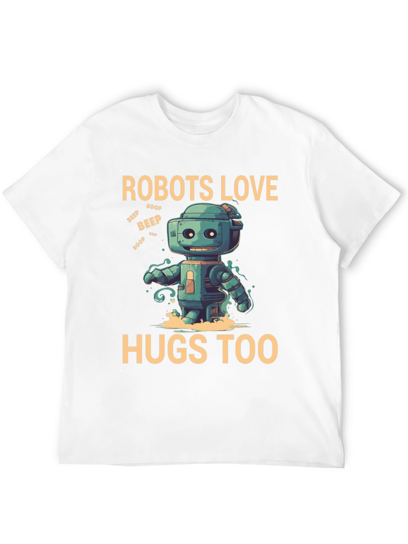 Black Robots Love Hugs Too T-Shirt, Graphic Tee view 12