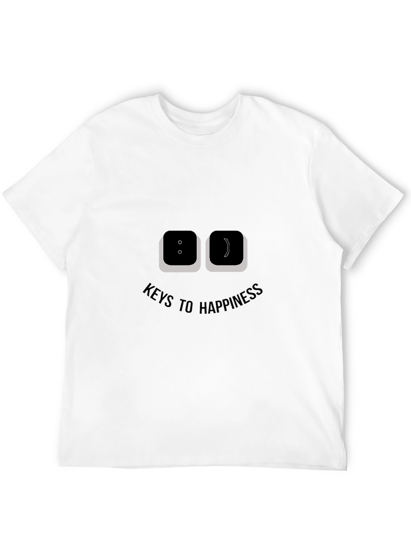 Black Keys to Happiness Graphic Tee - Black Cotton T-Shirt view 12