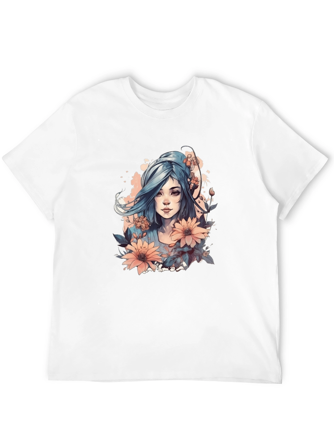 Black Floral Woman Graphic Tee - Stylish and Unique Design view 12