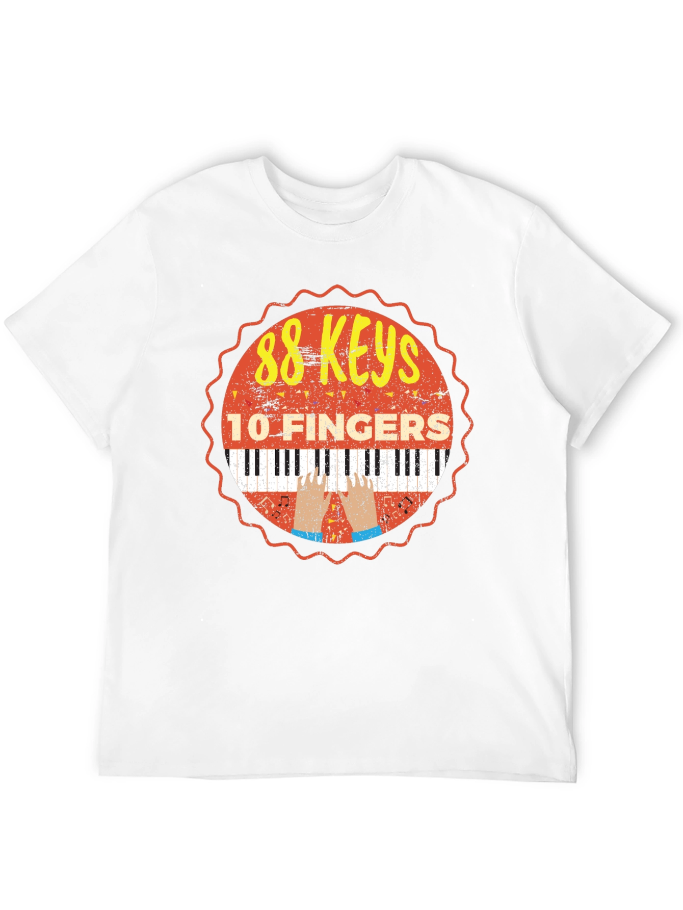 88 Keys 10 Fingers Graphic T-Shirt - Music Lover Tee - 12