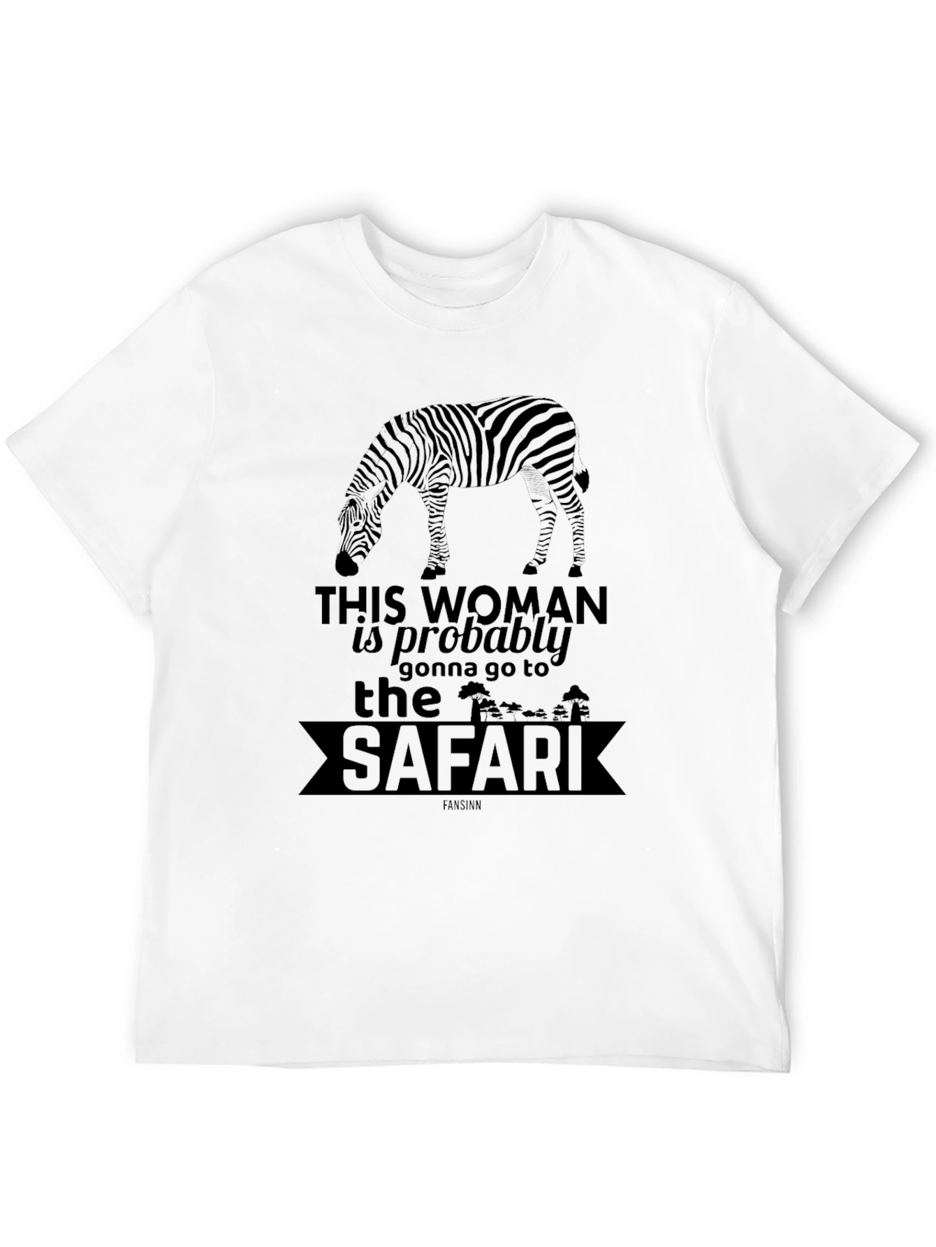 Black Safari Zebra Graphic T-Shirt - Unisex Black Tee view 12