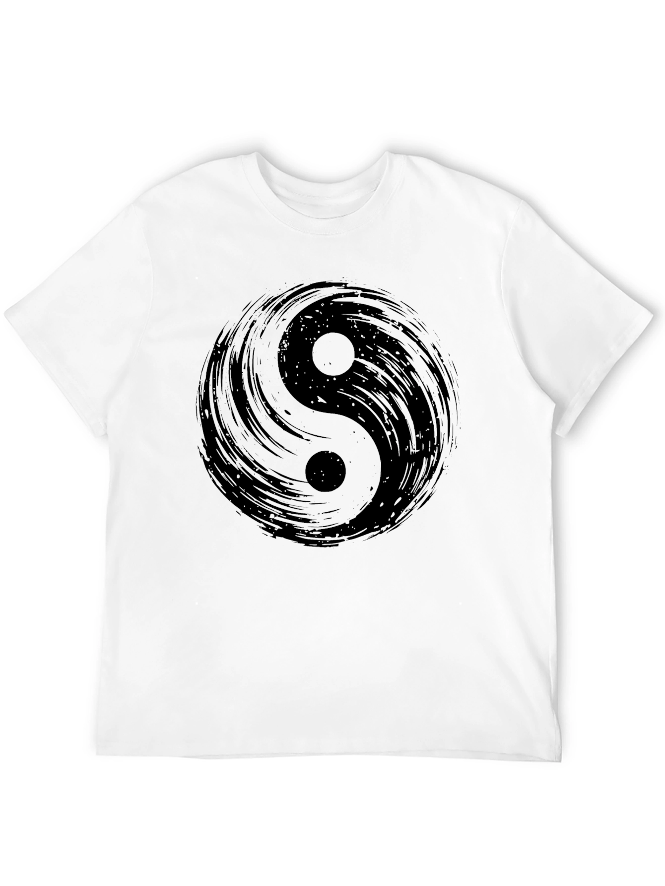 Black Yin Yang Graphic Black T-Shirt view 12