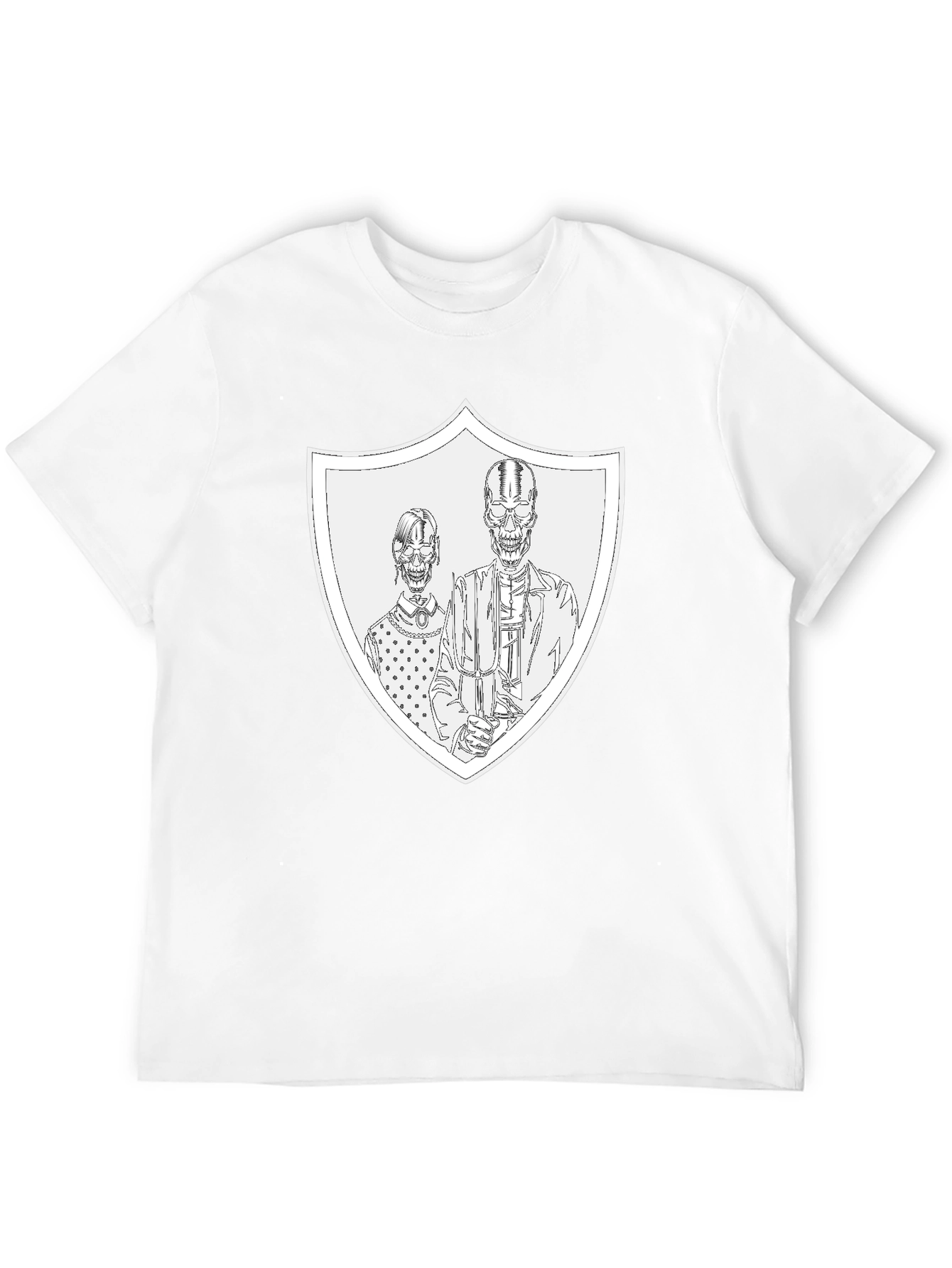 Black Skeleton Family Crest T-Shirt view 12