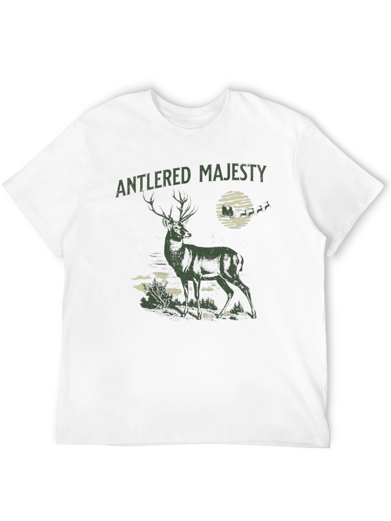 Black Antlered Majesty Graphic Tee - Black Cotton T-Shirt view 12