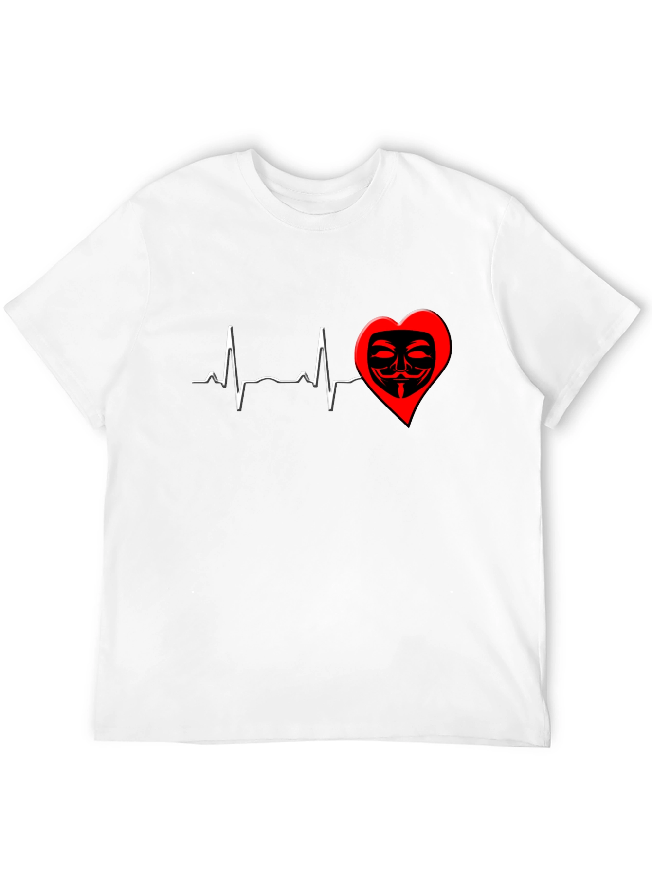 Black Heartbeat Mask Graphic T-Shirt - Black view 12