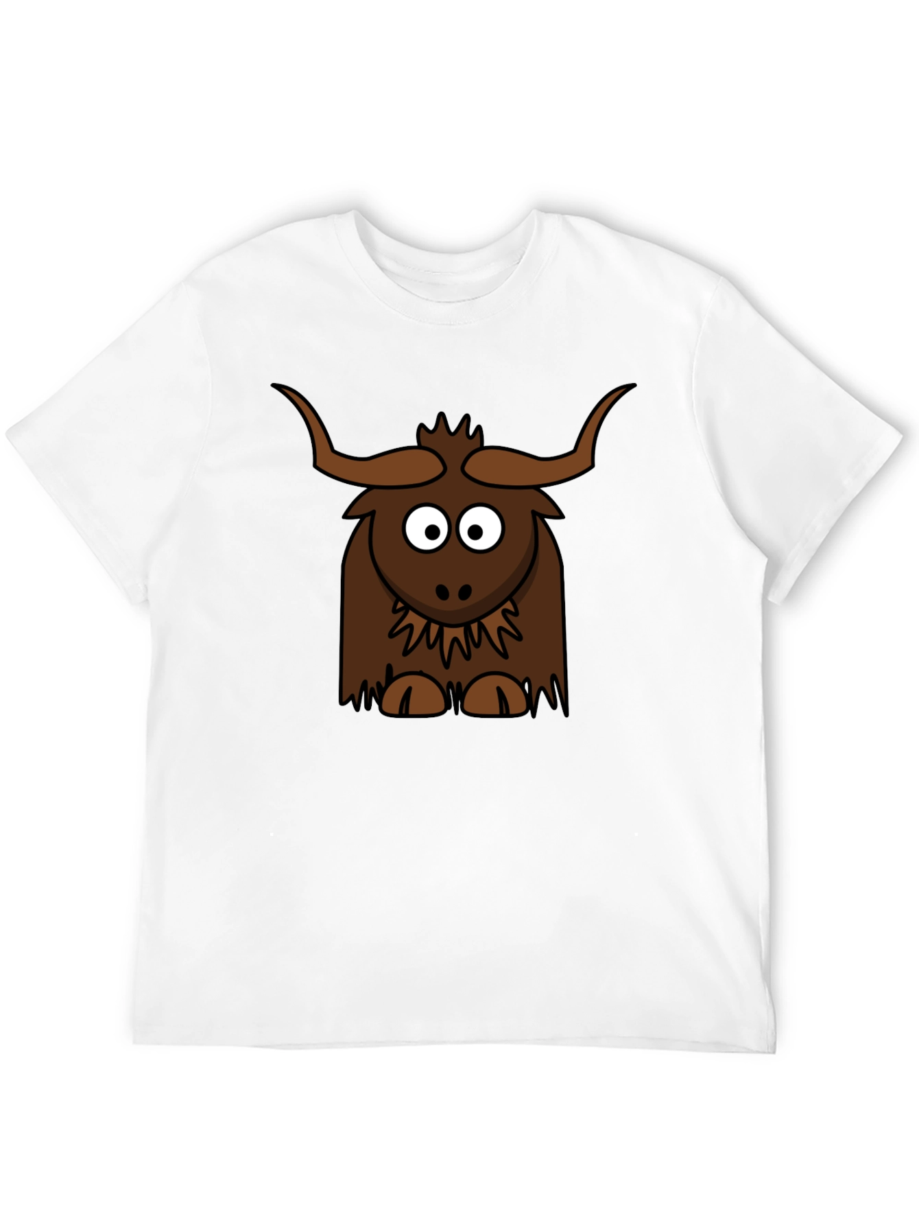 Black Cartoon Yak Graphic Tee - Fun & Unique! view 12