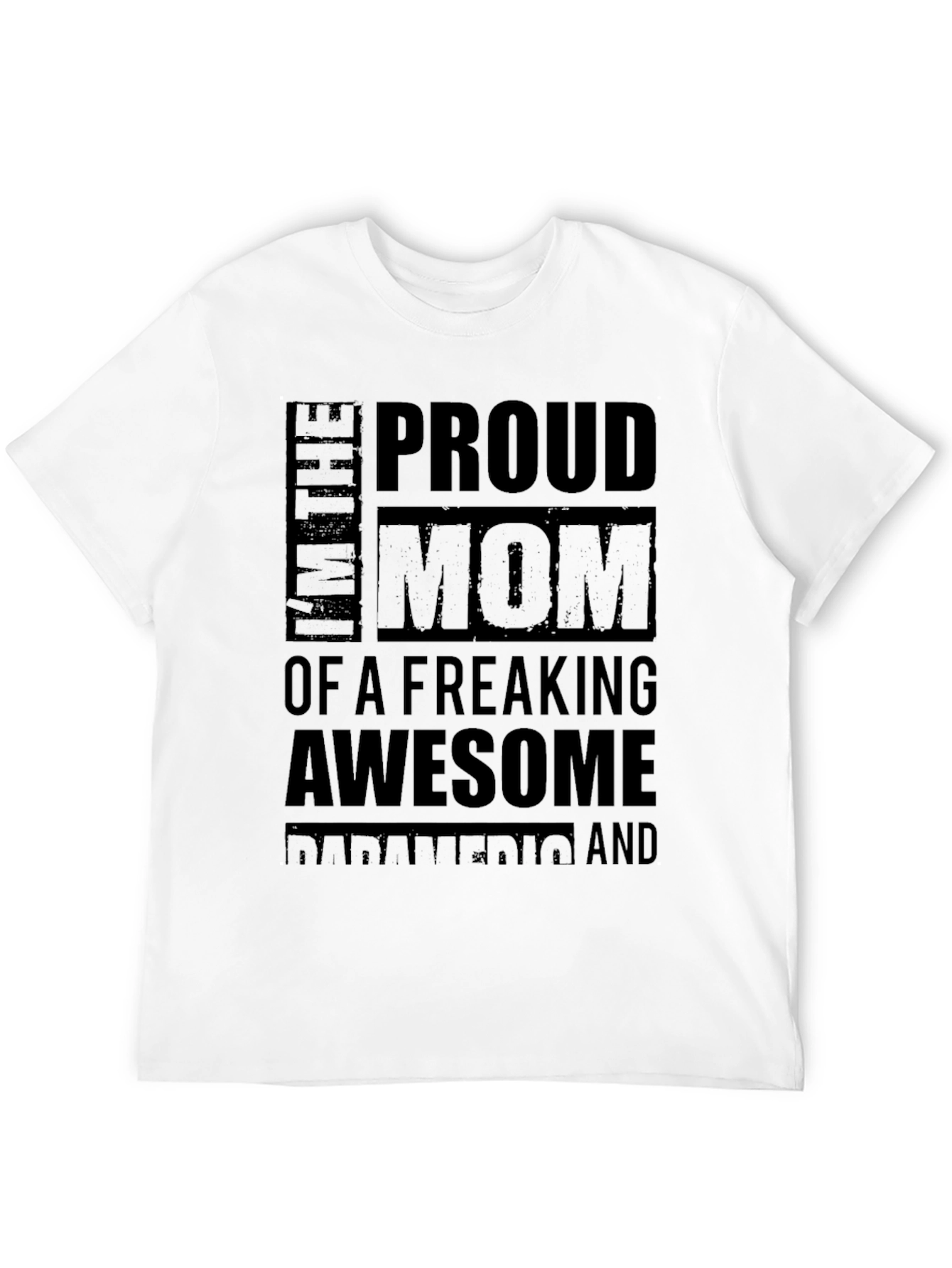 Black Proud Mom of Awesome Paramedic Black T-Shirt view 12