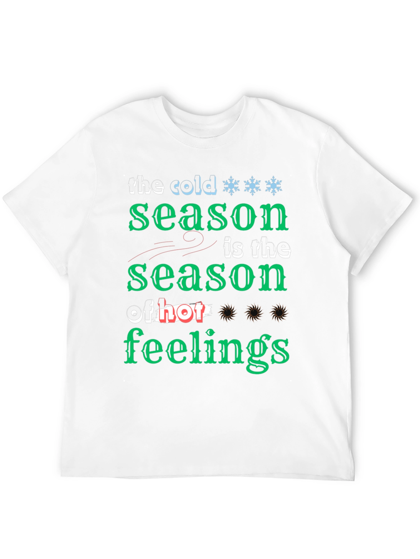Black Cold Season of Feelings Graphic T-Shirt view 12