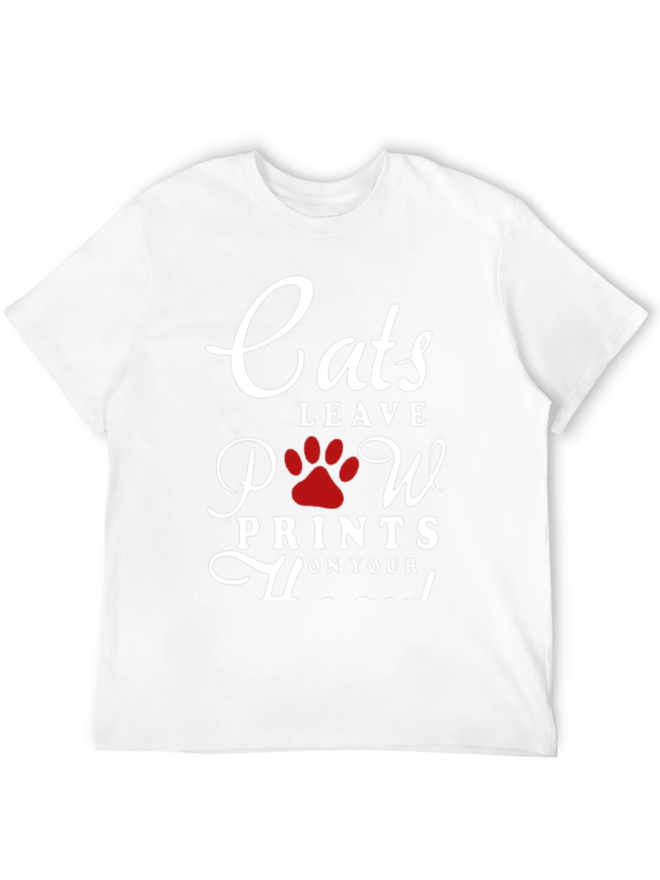Black Cats Leave Paw Prints T-Shirt - Black Crew Neck Tee view 12