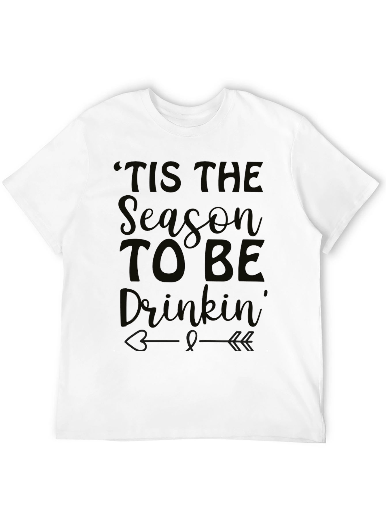 Black "Tis the Season to Be Drinkin'" Black T-Shirt view 12