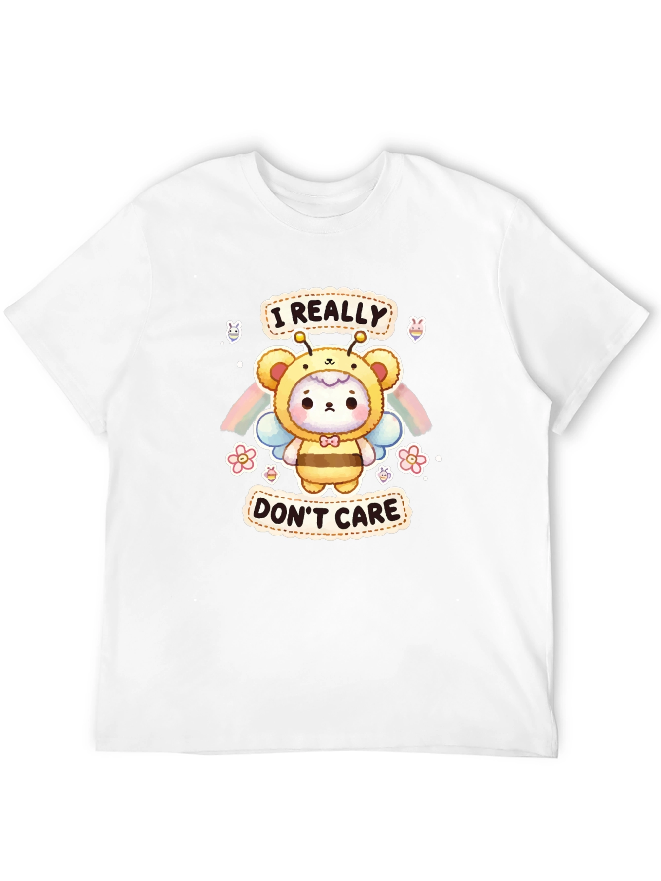 Black I Really Don't Care Bear Bee T-Shirt view 12
