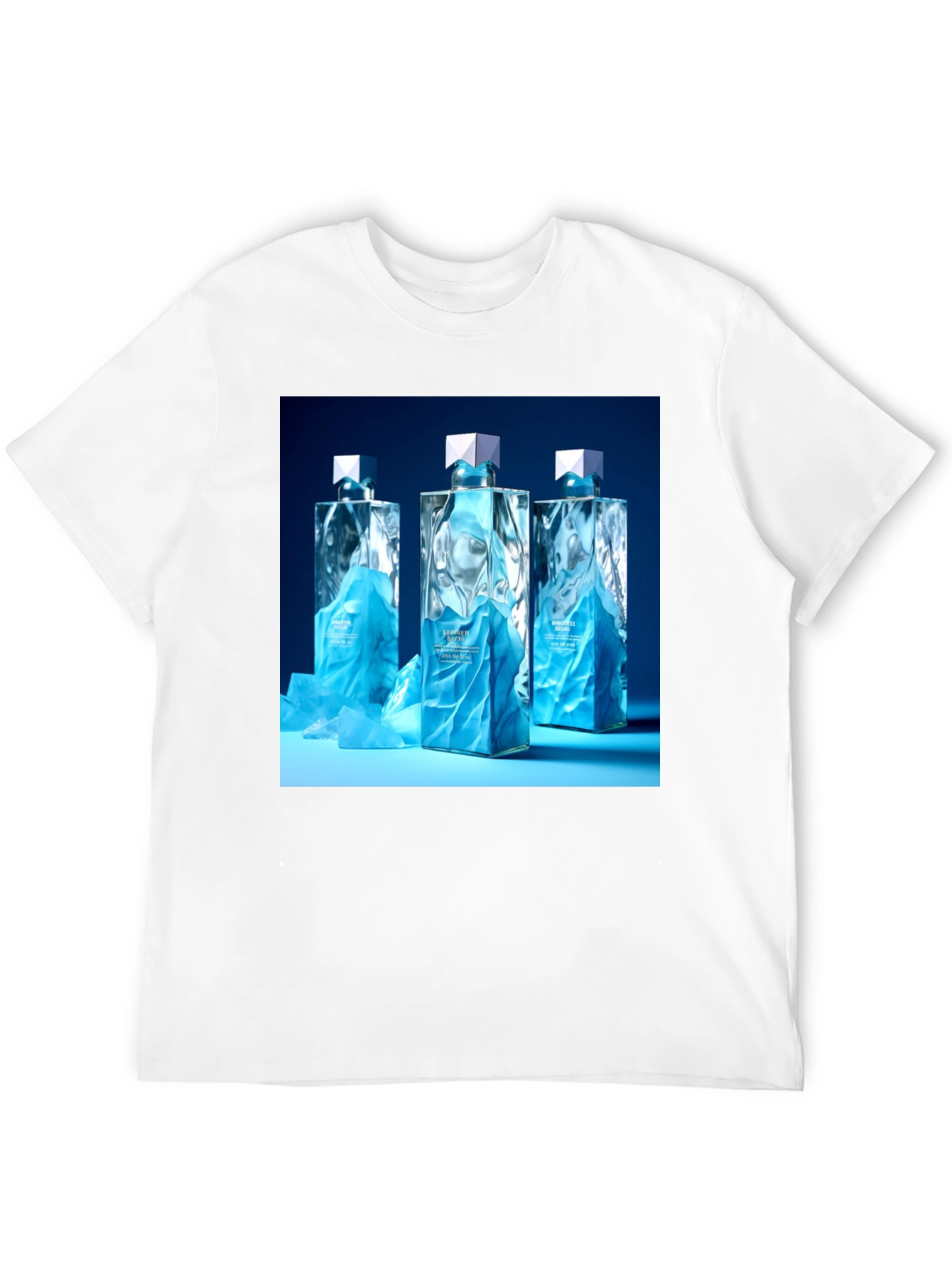 Black Modern Graphic Tee with Designer Perfume Bottles view 12