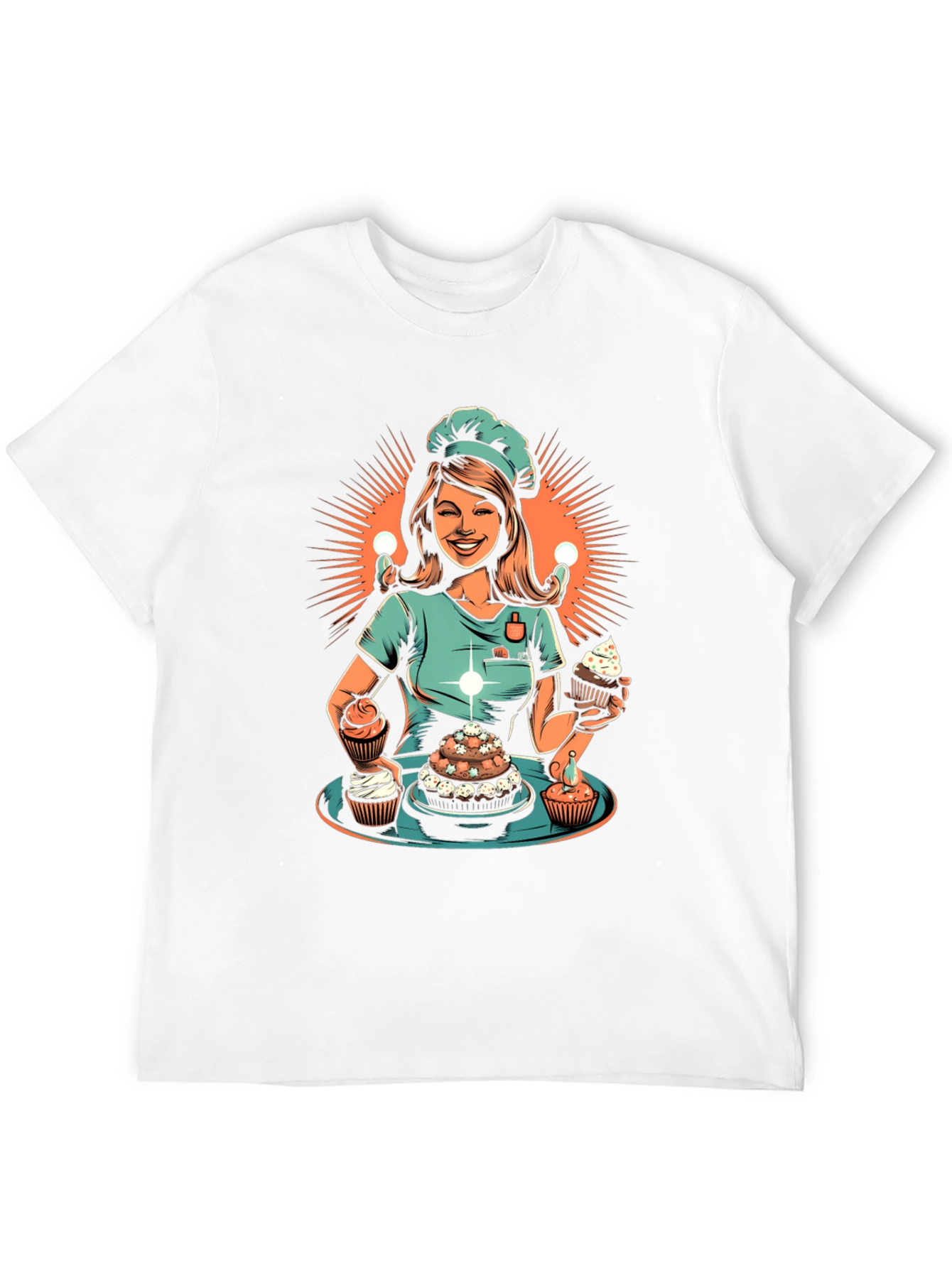 Black Chef Woman Cupcake T-Shirt view 12