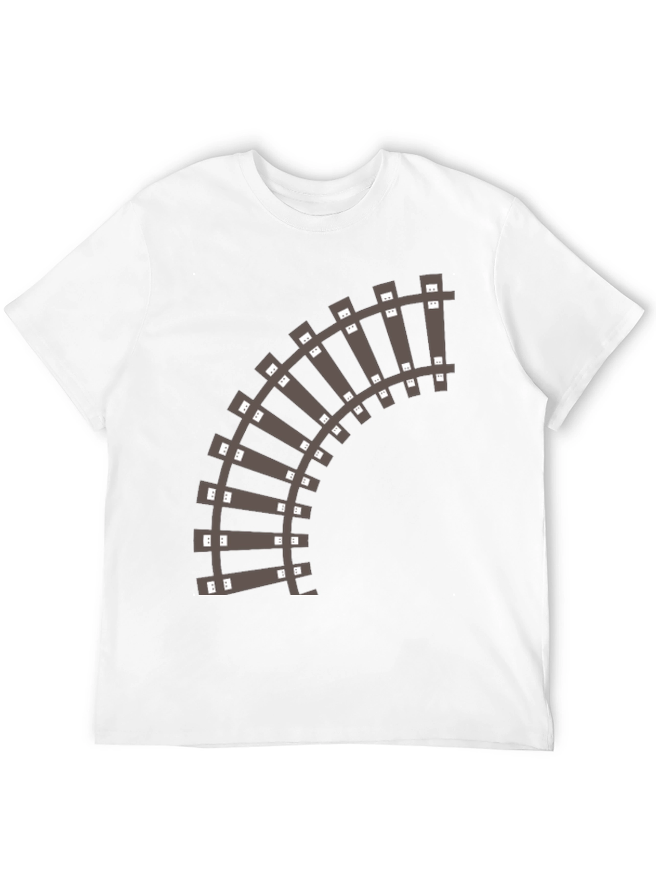 Black Railroad Track Graphic T-Shirt - Black Cotton Tee view 12