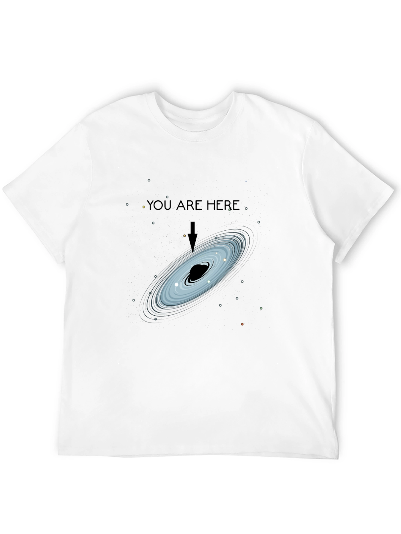 Black Cosmic You Are Here Black T-Shirt view 12