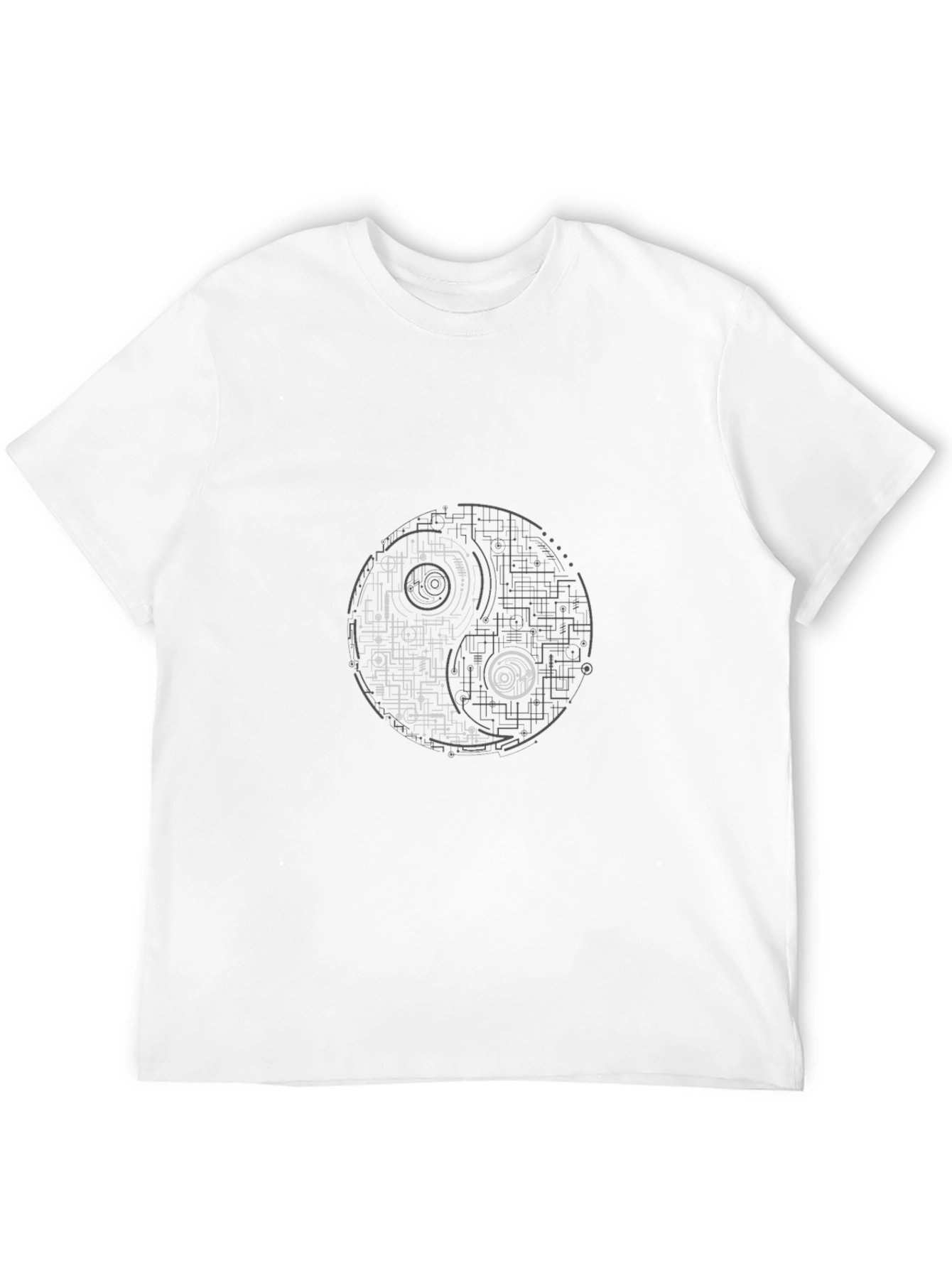 Black Tech Yin Yang Graphic T-Shirt view 12