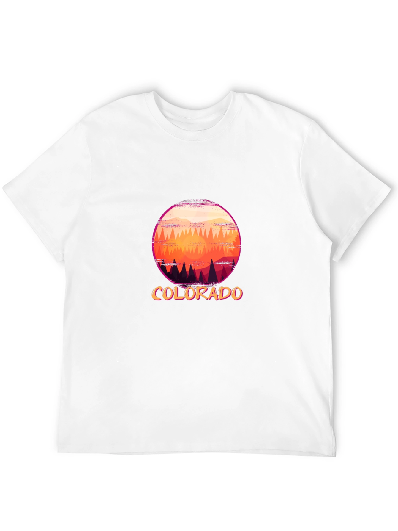 Black Colorado Scenic Graphic T-Shirt - Sunset Mountain Design view 12