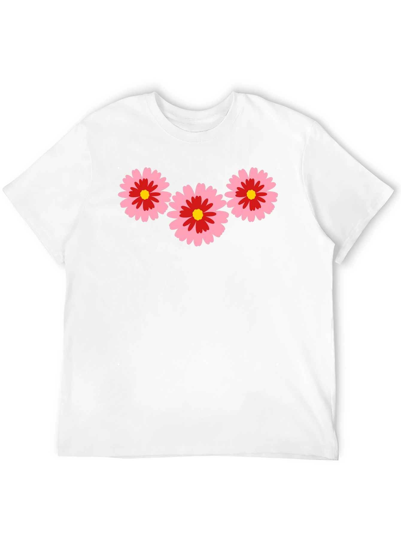 Black Black T-Shirt with Pink Flower Design view 12