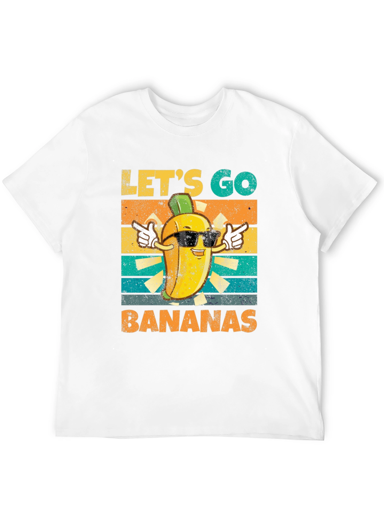 Black Let's Go Bananas T-Shirt, Funny Fruit Design view 12